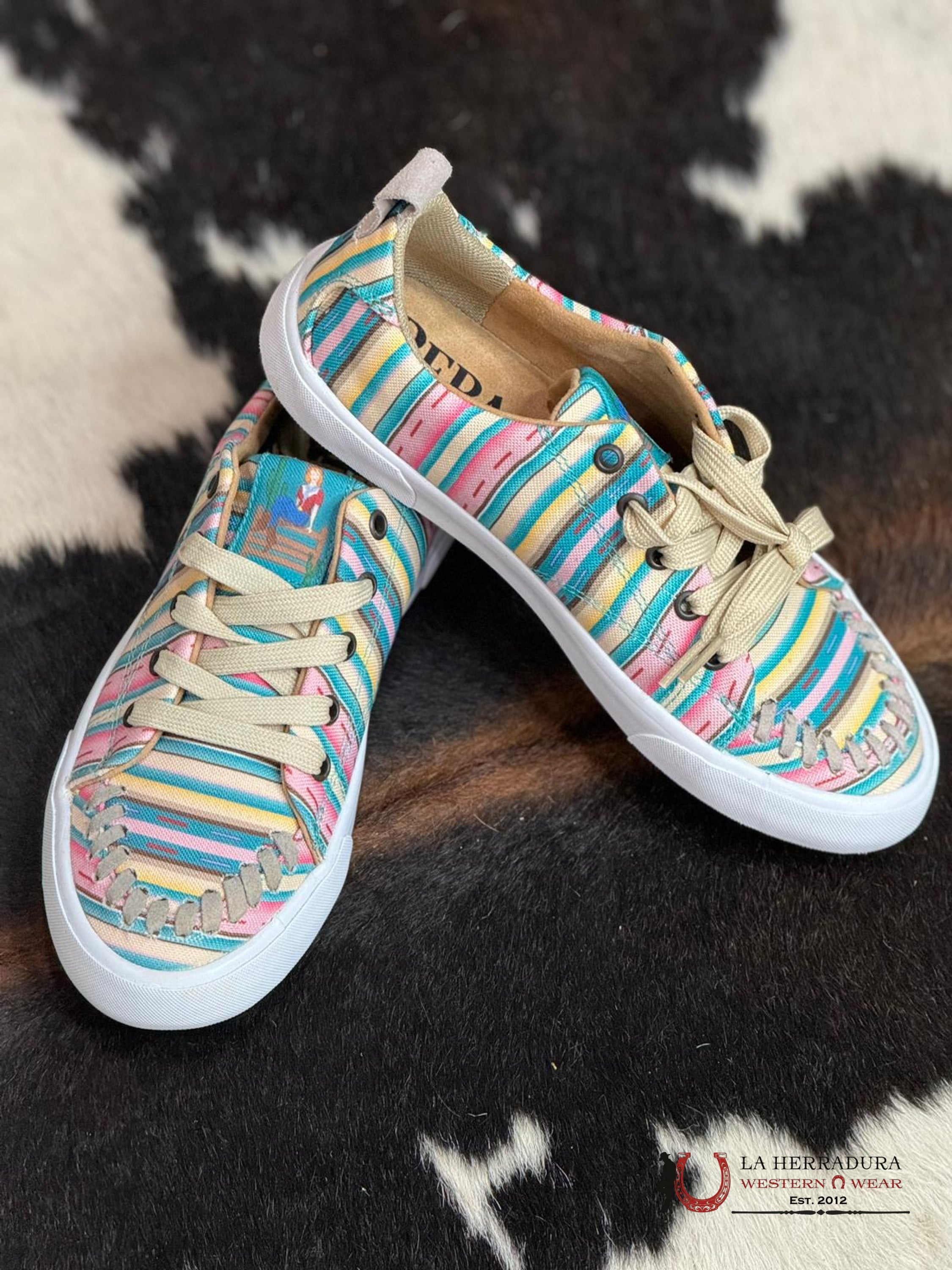 Reba Platform Pink Stripe Textile Upper Balance Zapatos Mujeres