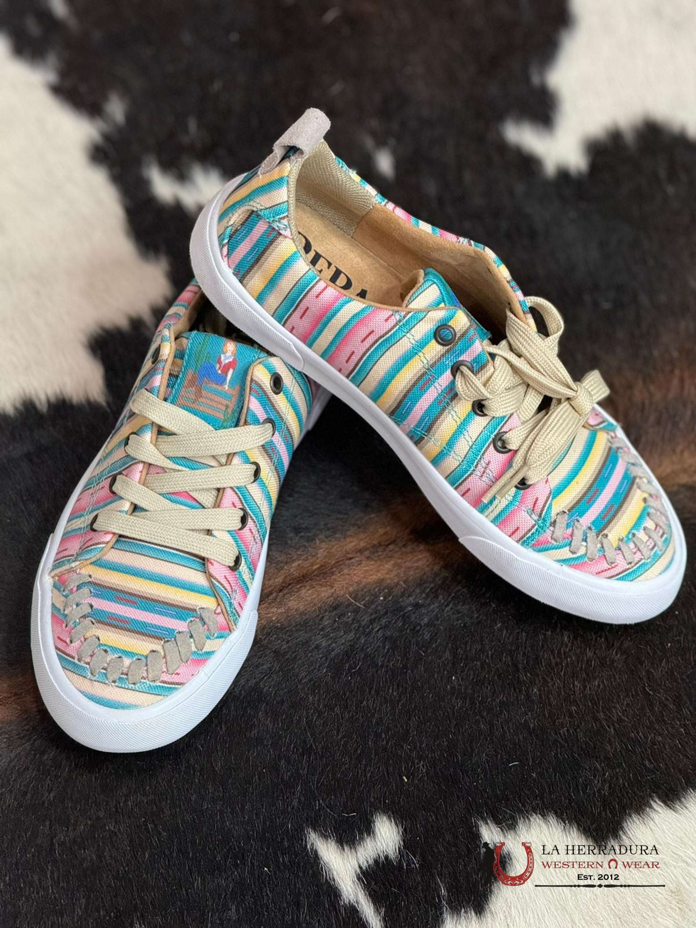 Reba Platform Pink Stripe Textile Upper Balance Zapatos Mujeres