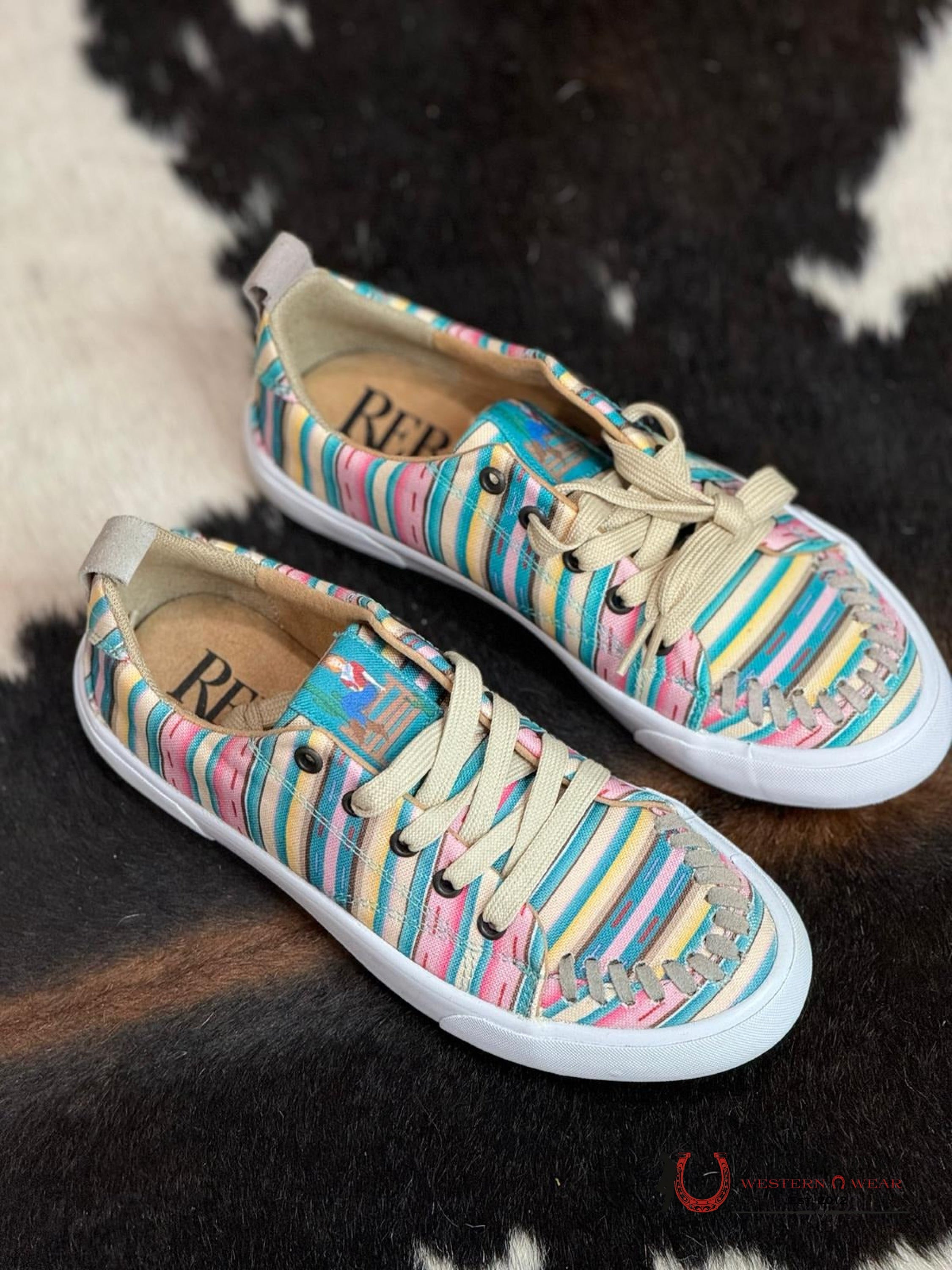 Reba Platform Pink Stripe Textile Upper Balance Zapatos Mujeres