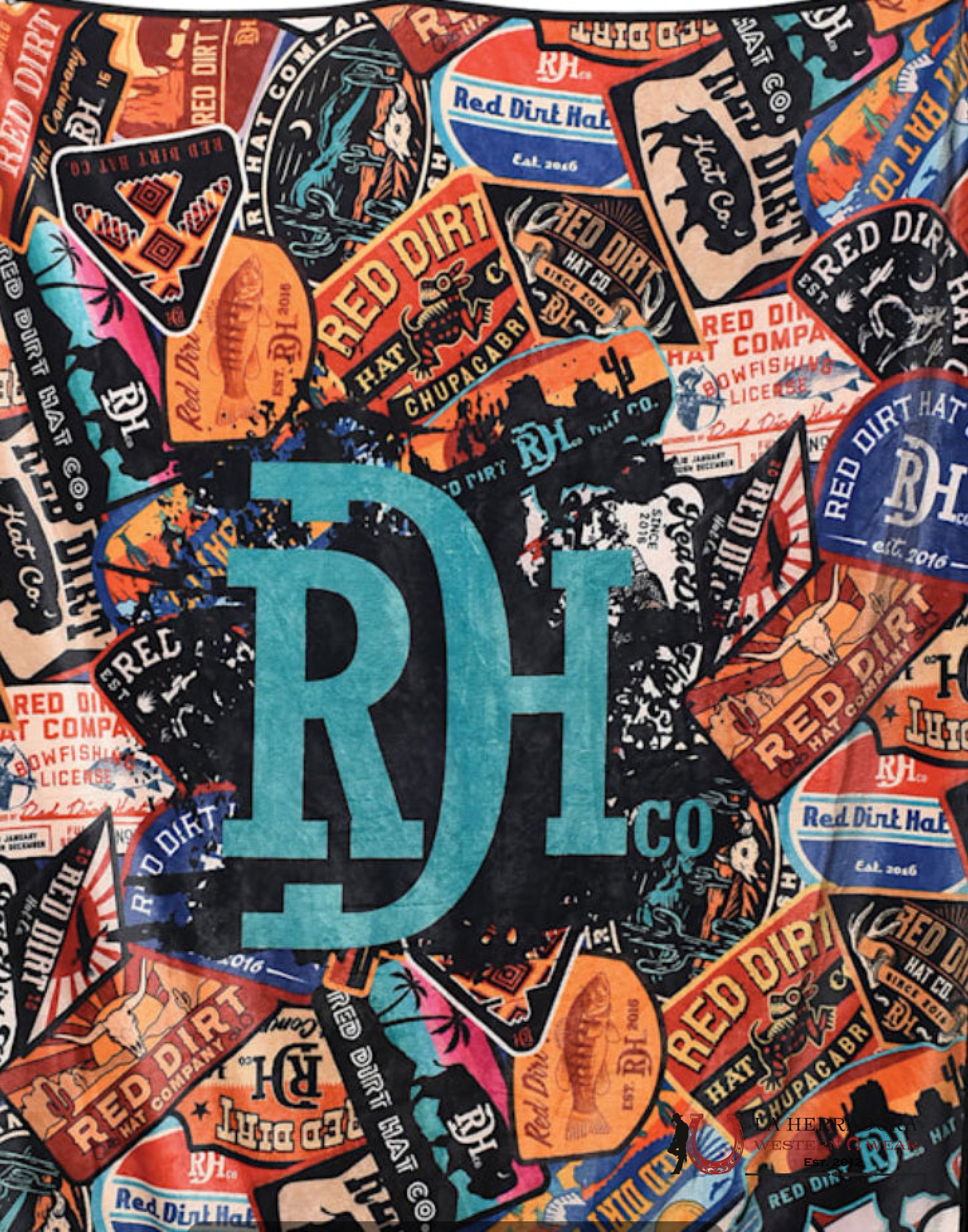 RED DIRT HAT CO. COLORFUL PATCHES FLEECE BLANKET 24072BS Unisex