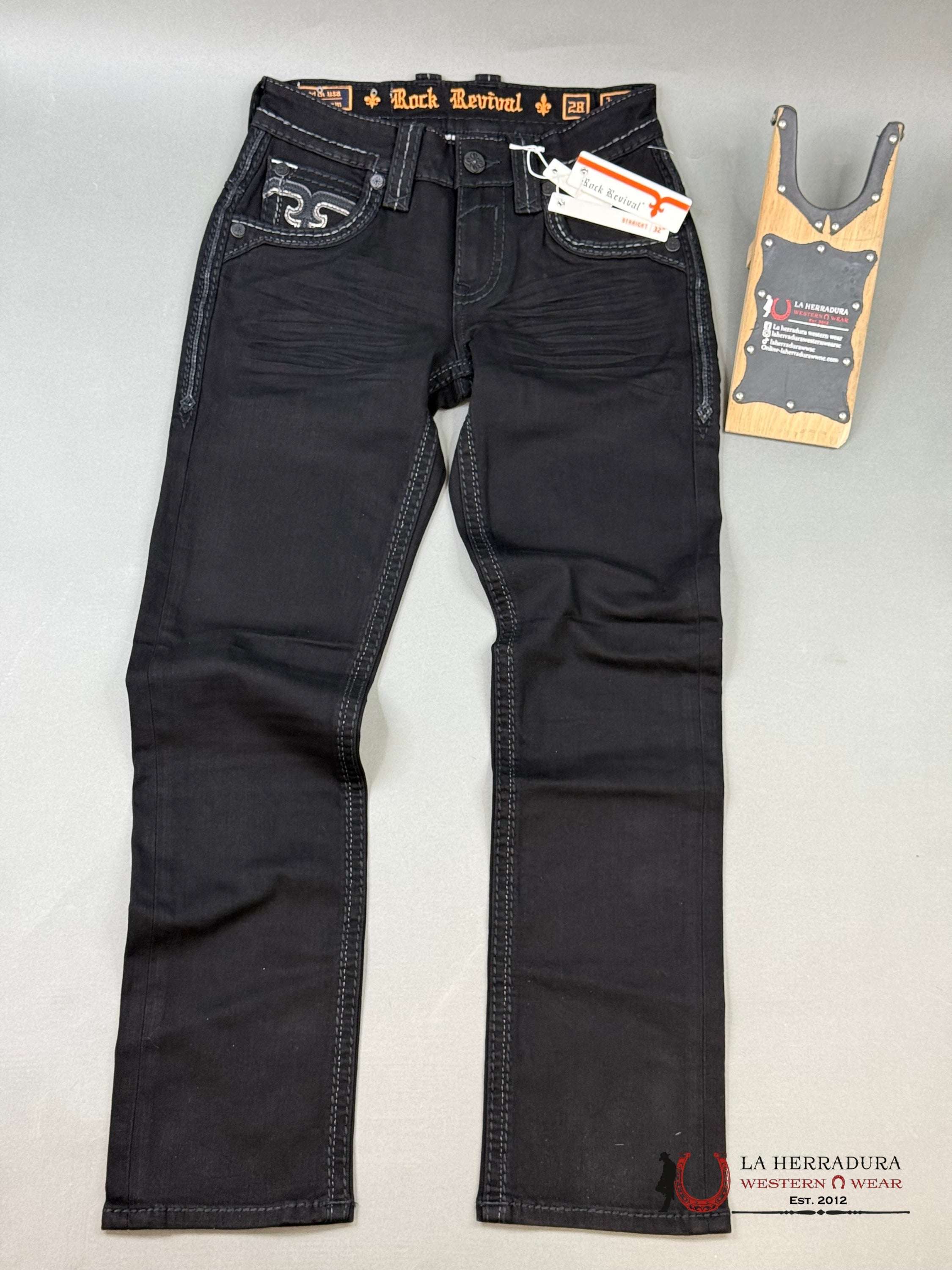 Revival Mens Black Jeans Justinn Straight Ropa Hombres