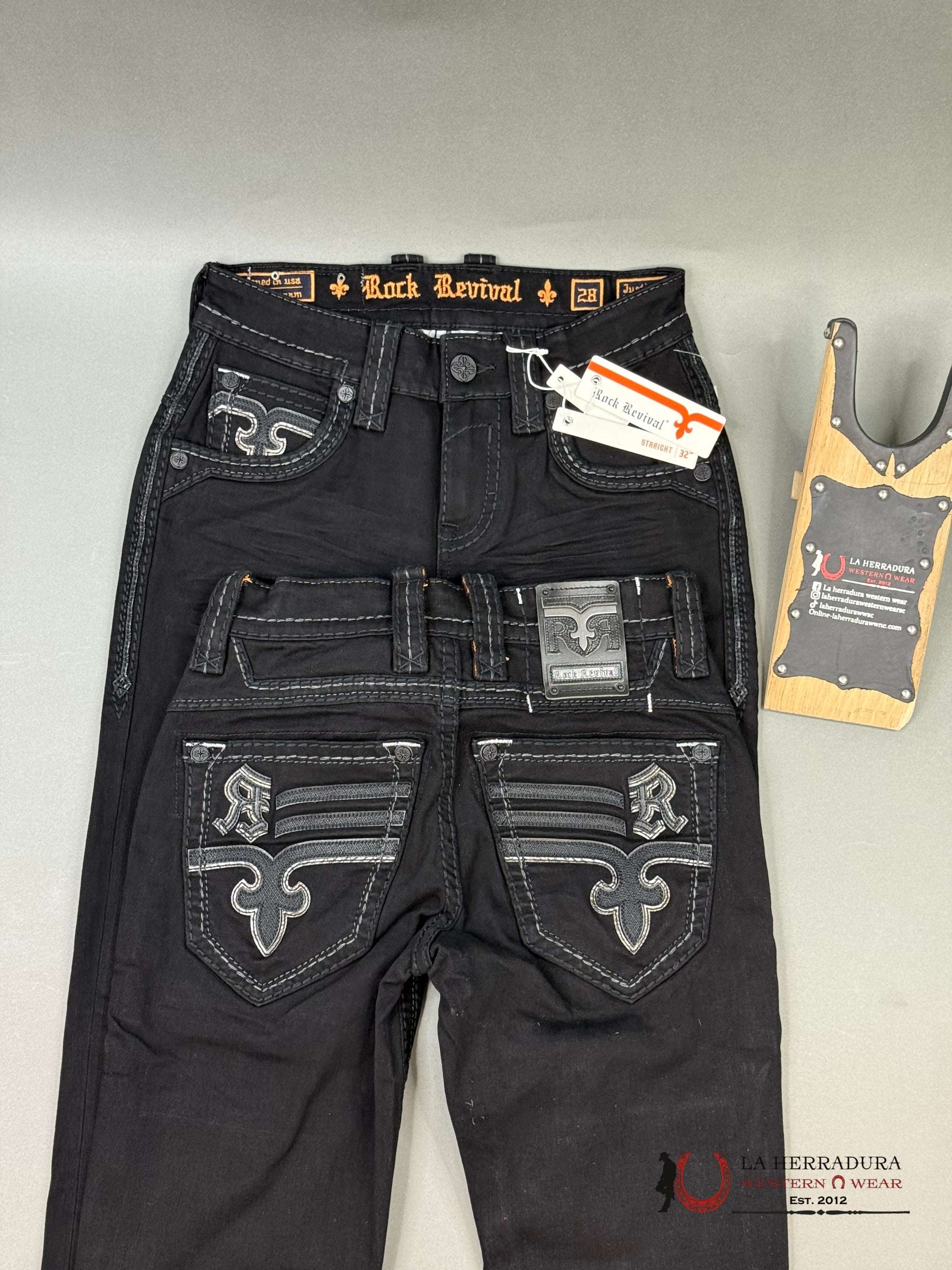 Revival Mens Black Jeans Justinn Straight Ropa Hombres