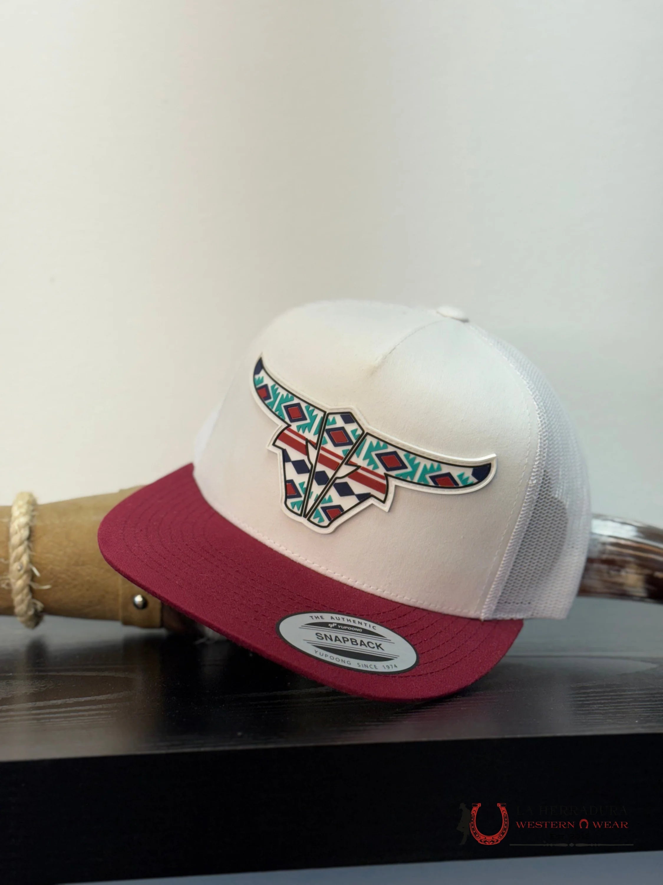 RICHARDSON CAP WHITE WITH A LONG HORN CAPS MENS GORRAS HOMBRES