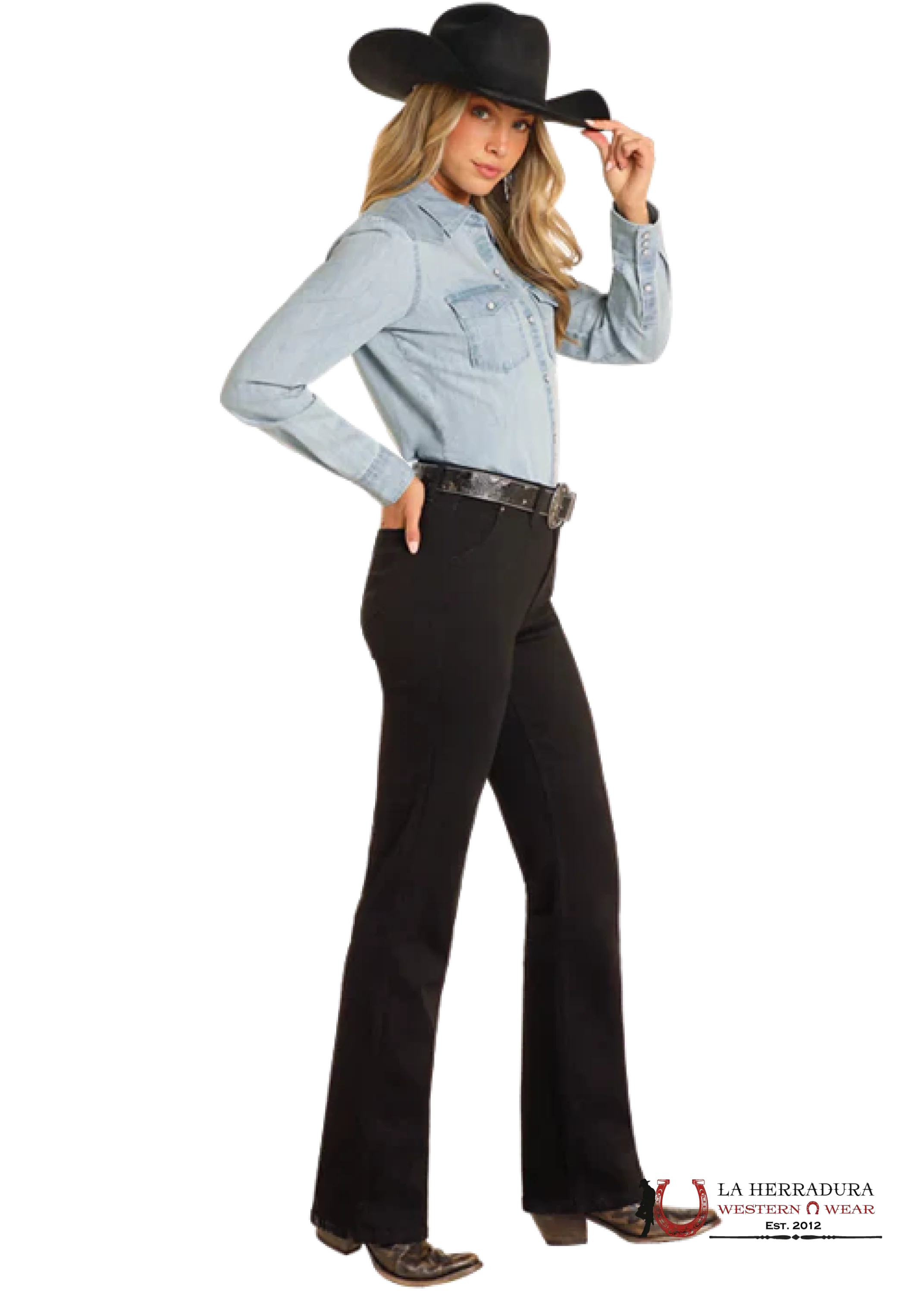 ROCK AND ROLL BLACK HIGH RISE BOOTCUT JEAN BW4HD04767 ROCK&ROLL JEANS WOMEN