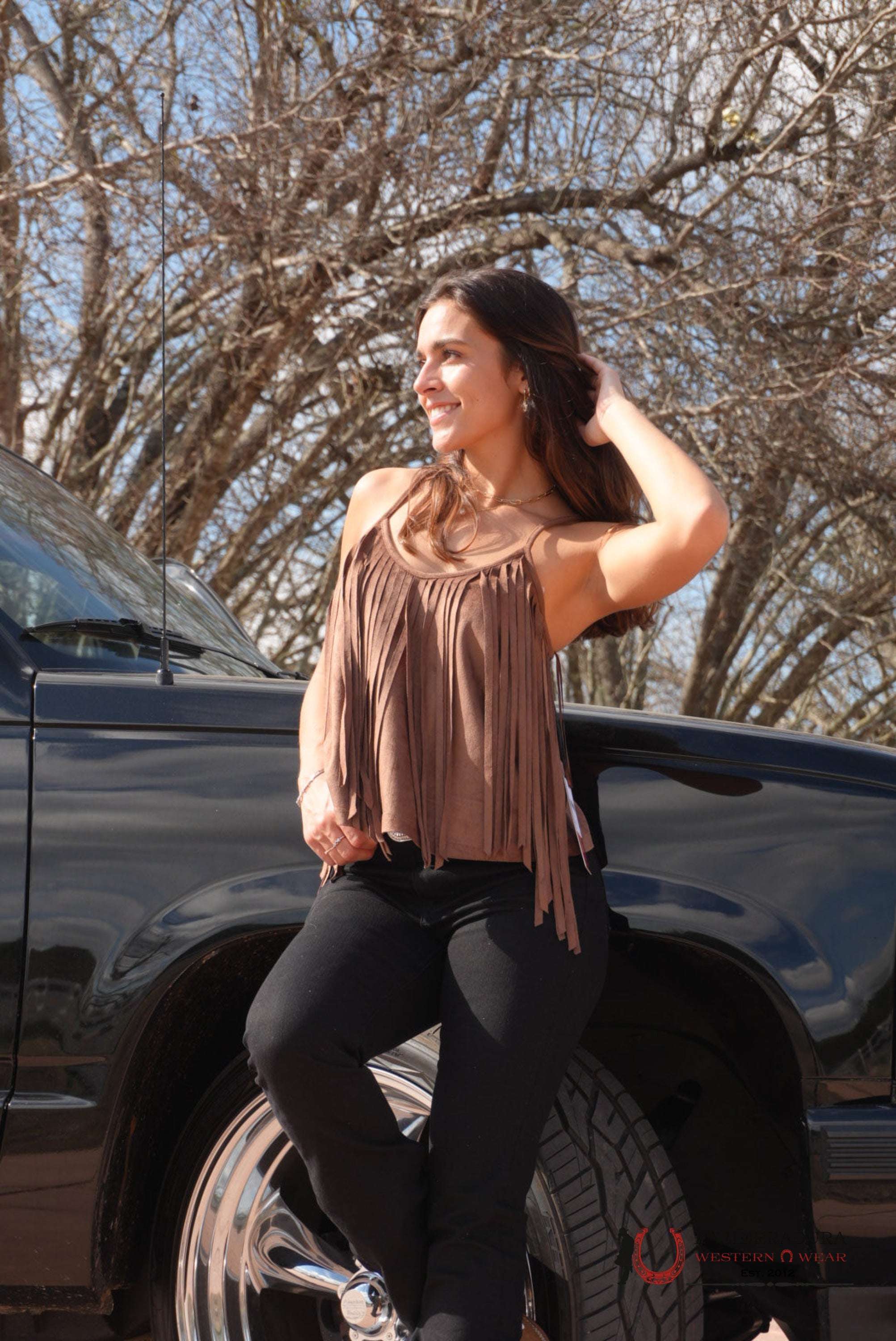 Rock And Roll Brown French Tank Top Shirt ROPA MUJERES