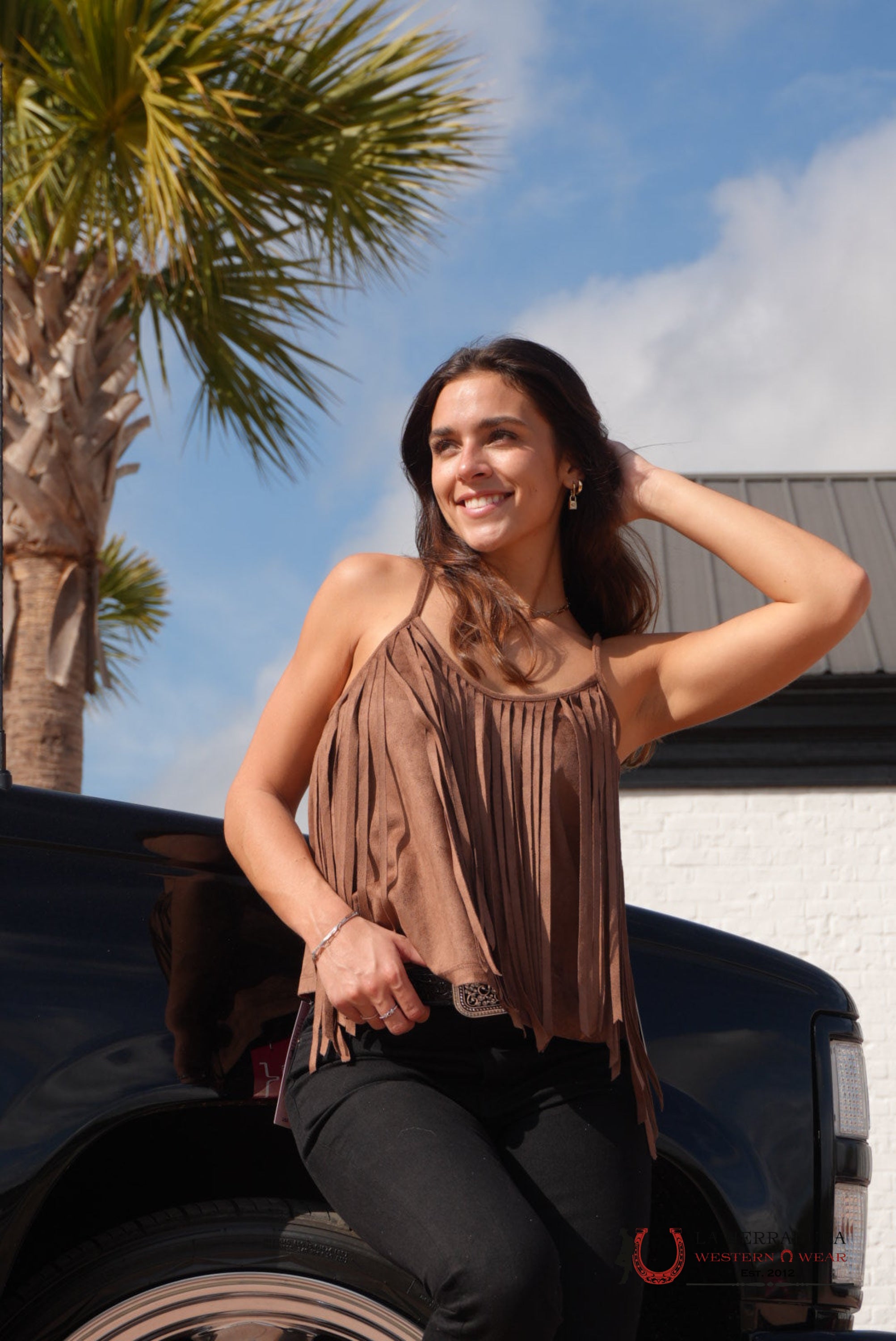 Rock And Roll Brown French Tank Top Shirt ROPA MUJERES