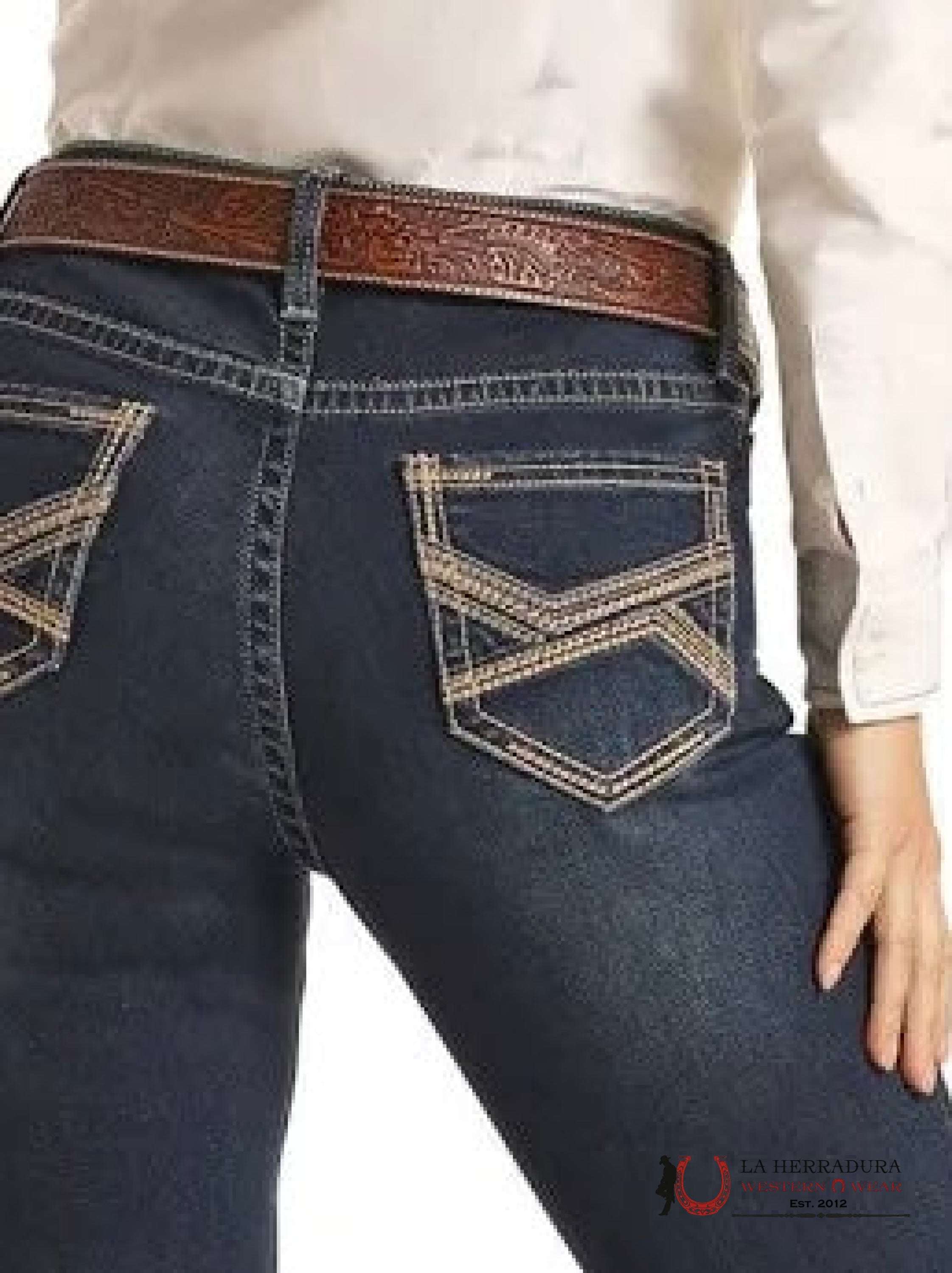 ROCK AND ROLL DARK VINTAGE PETAL STITCH EMBROIDERY RIDING BOOT CUT JEAN BW4RD03571 ROCK&ROLL JEANS WOMEN