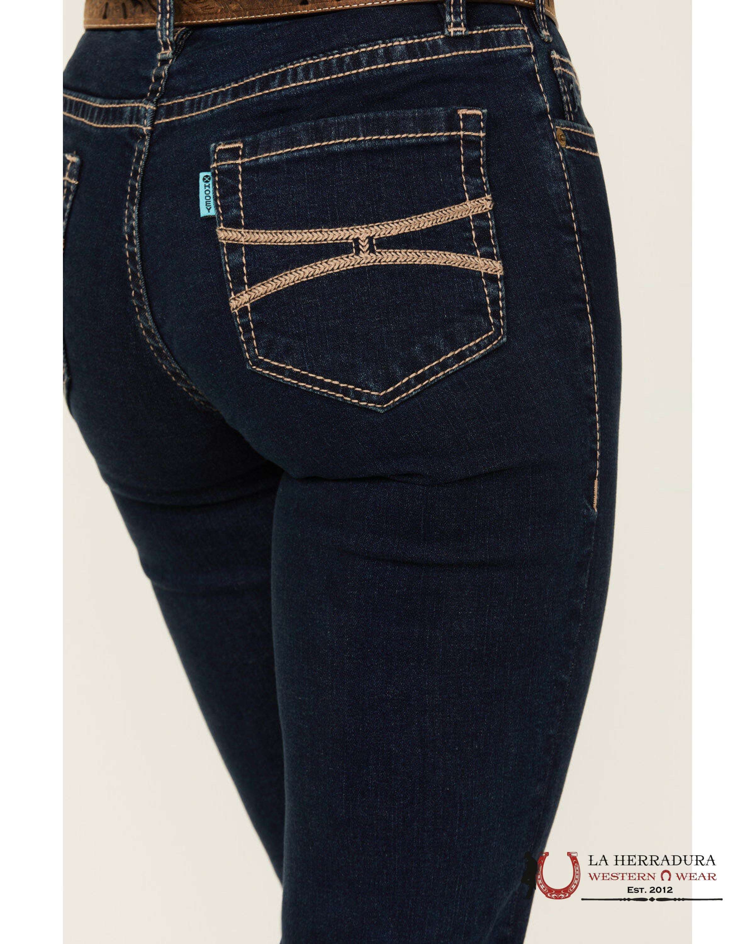 ROCK AND ROLL DARK WASH PETAL STITCH HIGH RISE BOOT 5797 ROCK&ROLL JEANS WOMEN