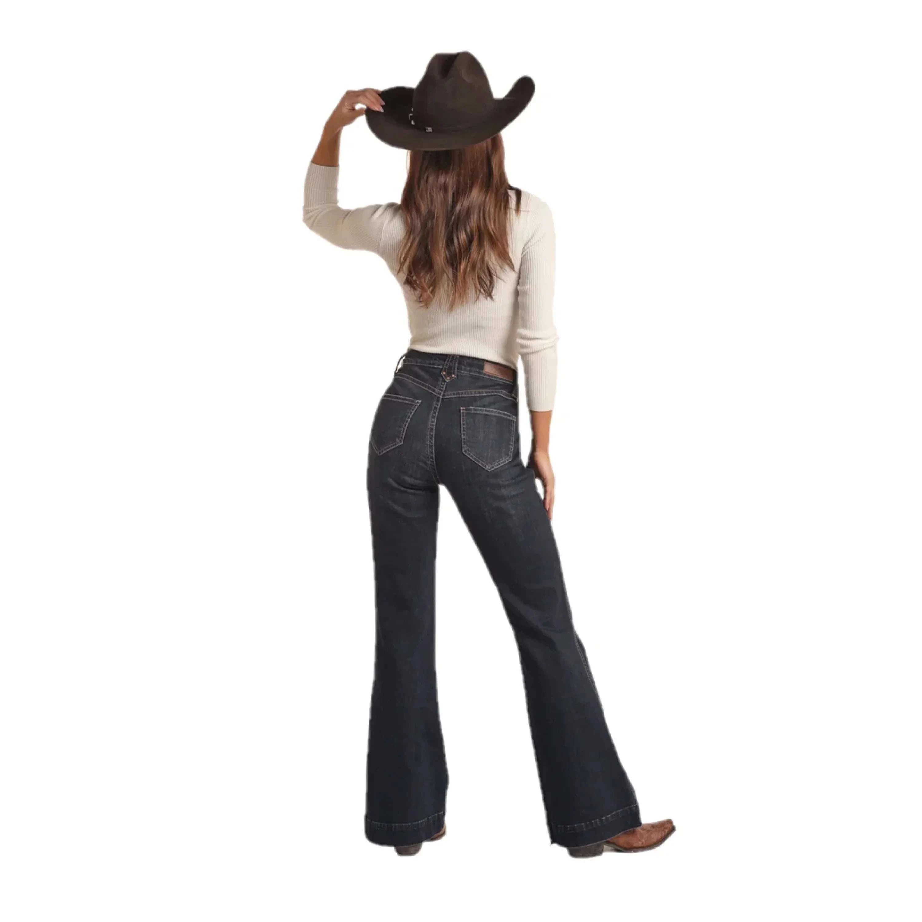 ROCK AND ROLL DARK WASH RRWD5HR0GJ ROCK&ROLL JEANS WOMEN