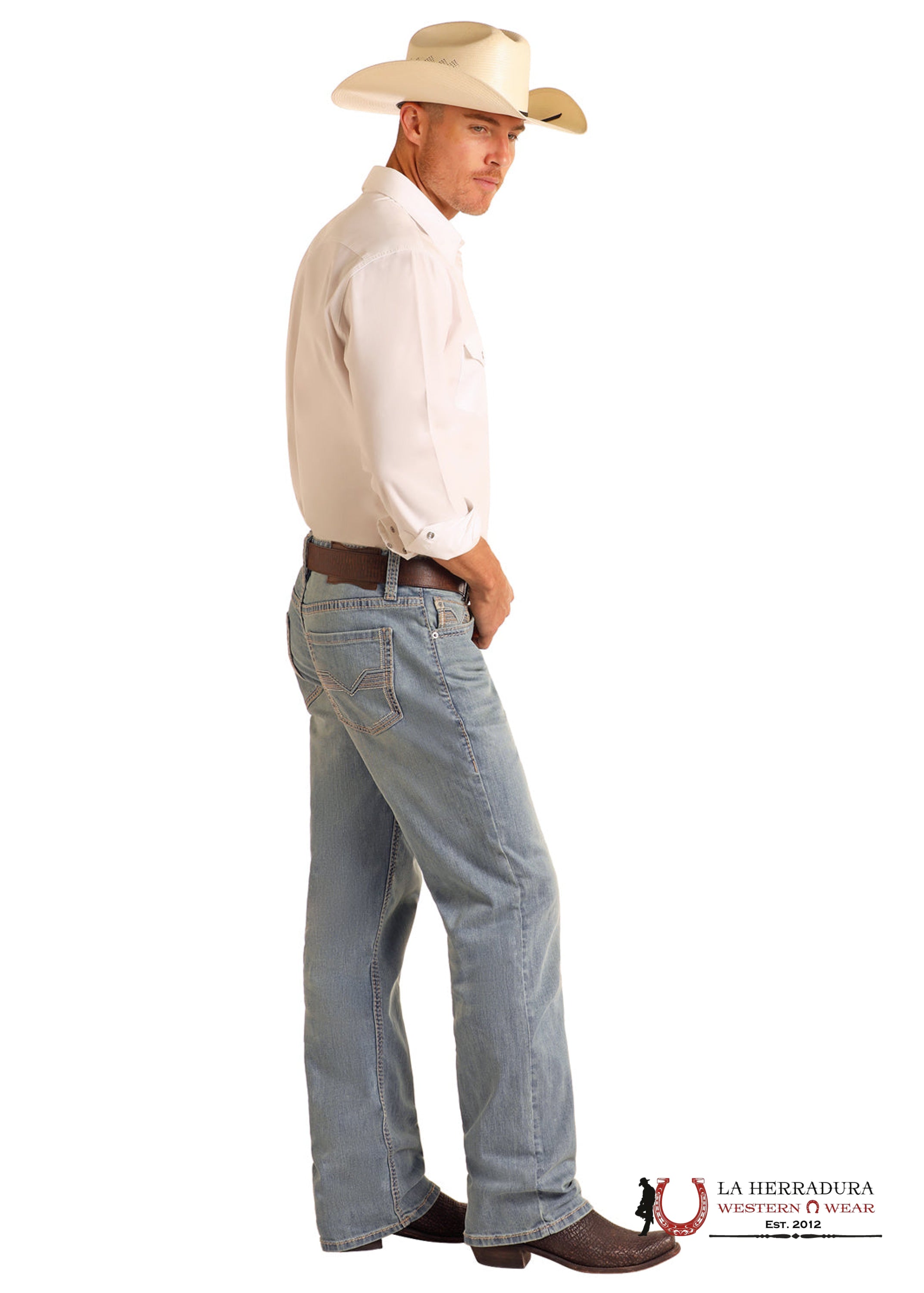 ROCK AND ROLL DOUBLE BARREL STRAIGHT BOOT RELAXED FIT LIGHT VINTAGE - BM0SD06125 ROPA HOMBRES