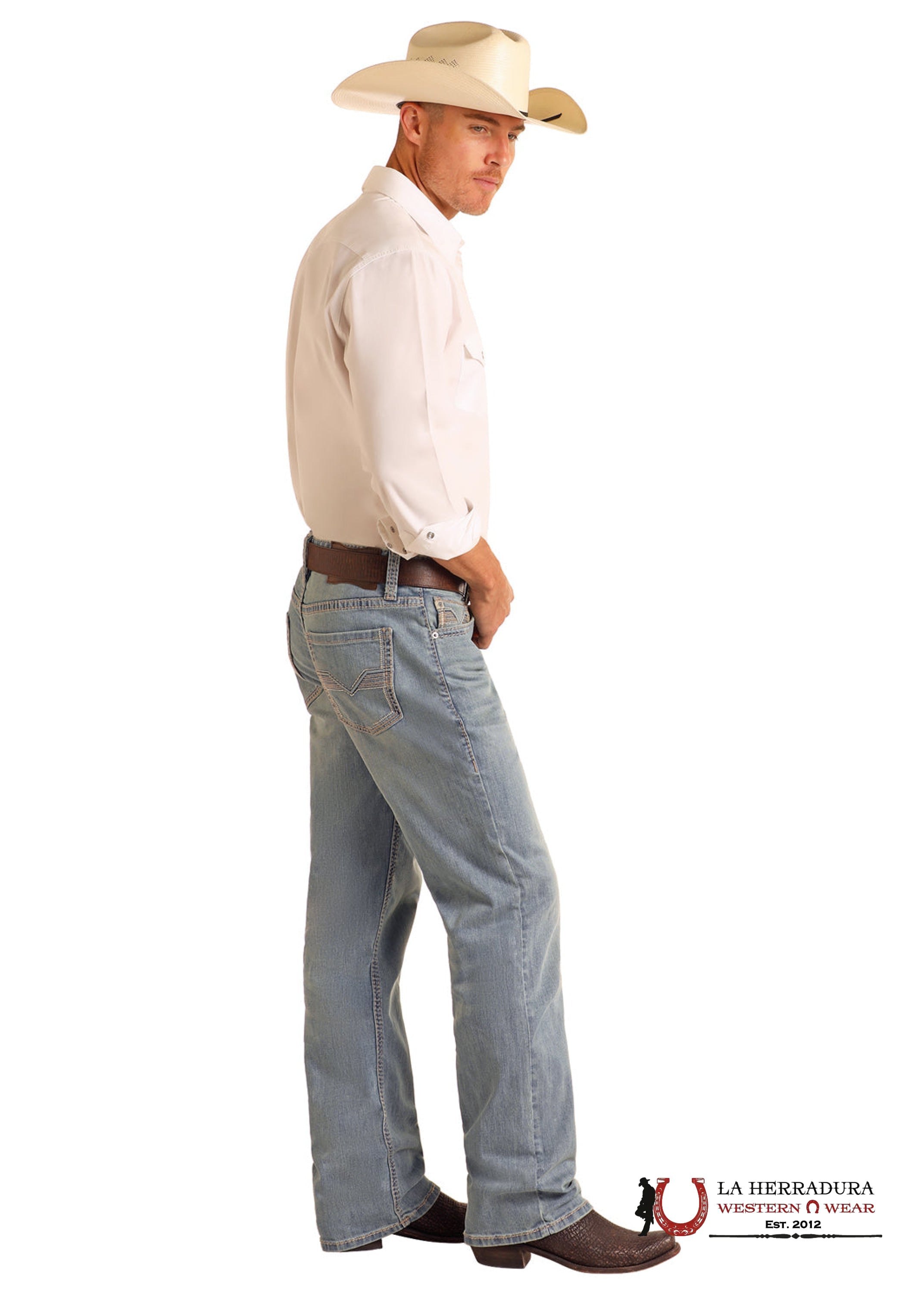 ROCK AND ROLL DOUBLE BARREL STRAIGHT BOOT RELAXED FIT LIGHT VINTAGE - BM0SD06125 ROPA HOMBRES