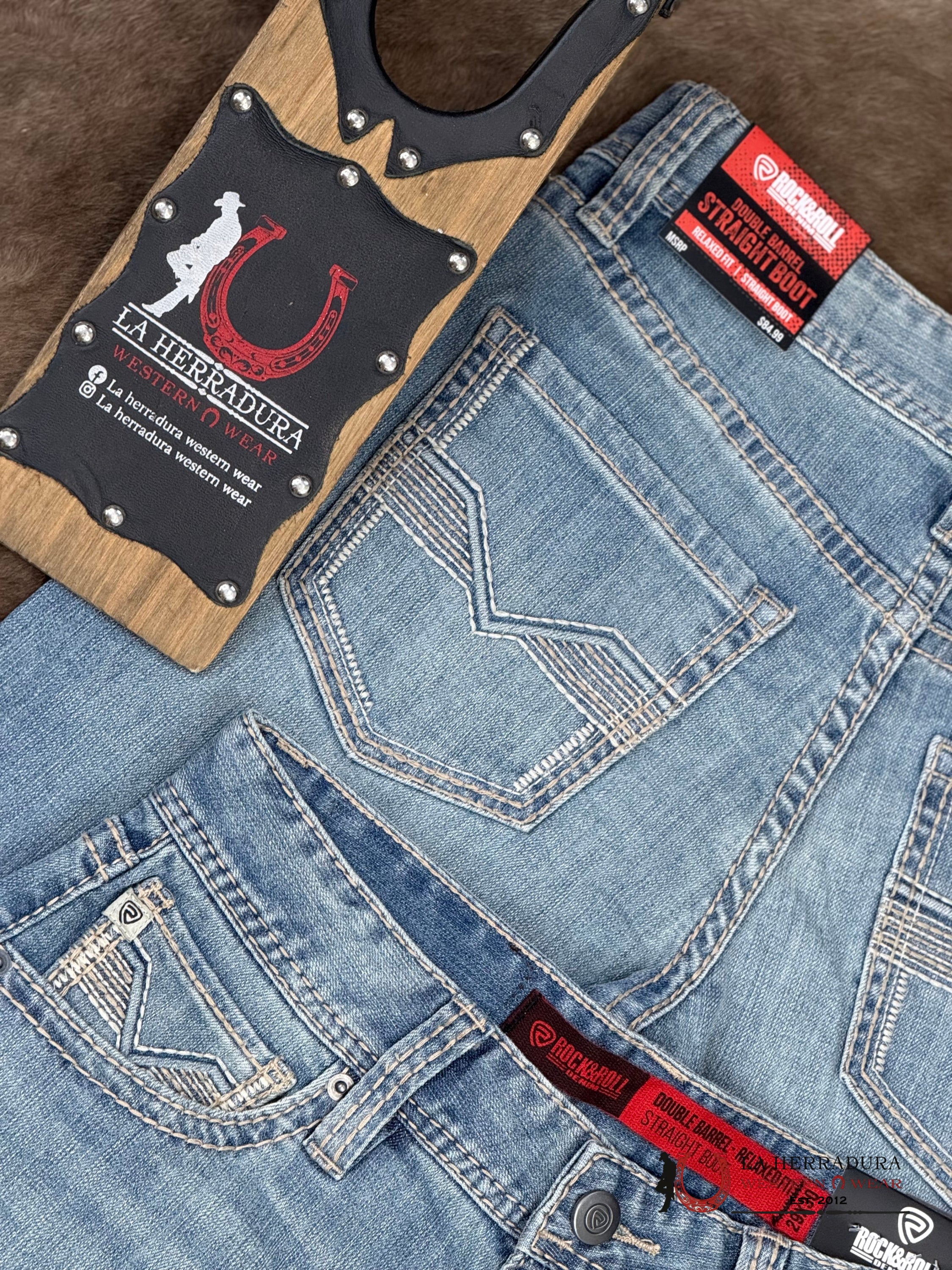 ROCK AND ROLL DOUBLE BARREL STRAIGHT BOOT RELAXED FIT LIGHT VINTAGE - 6125 ROPA HOMBRES