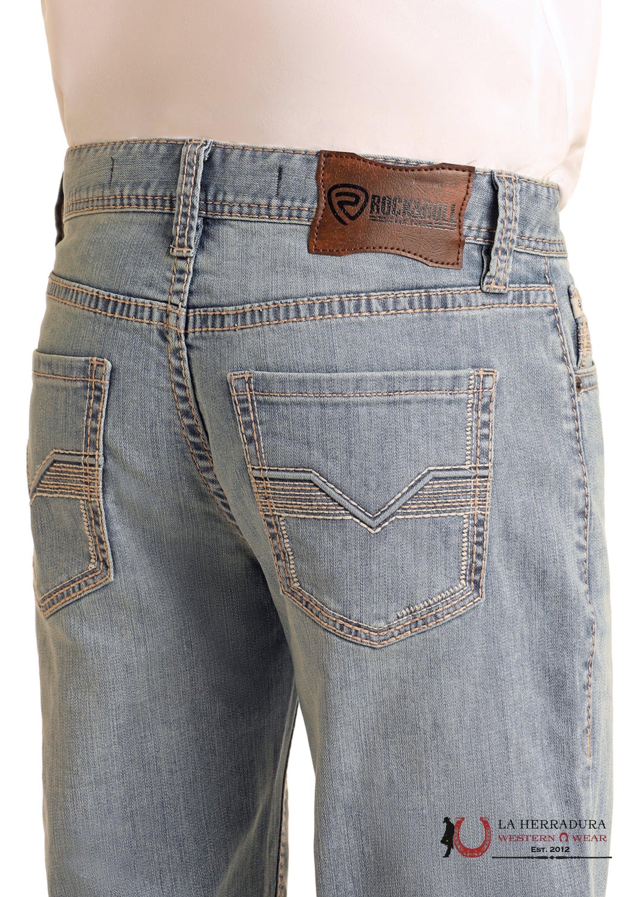 ROCK AND ROLL DOUBLE BARREL STRAIGHT BOOT RELAXED FIT LIGHT VINTAGE - BM0SD06125 ROPA HOMBRES