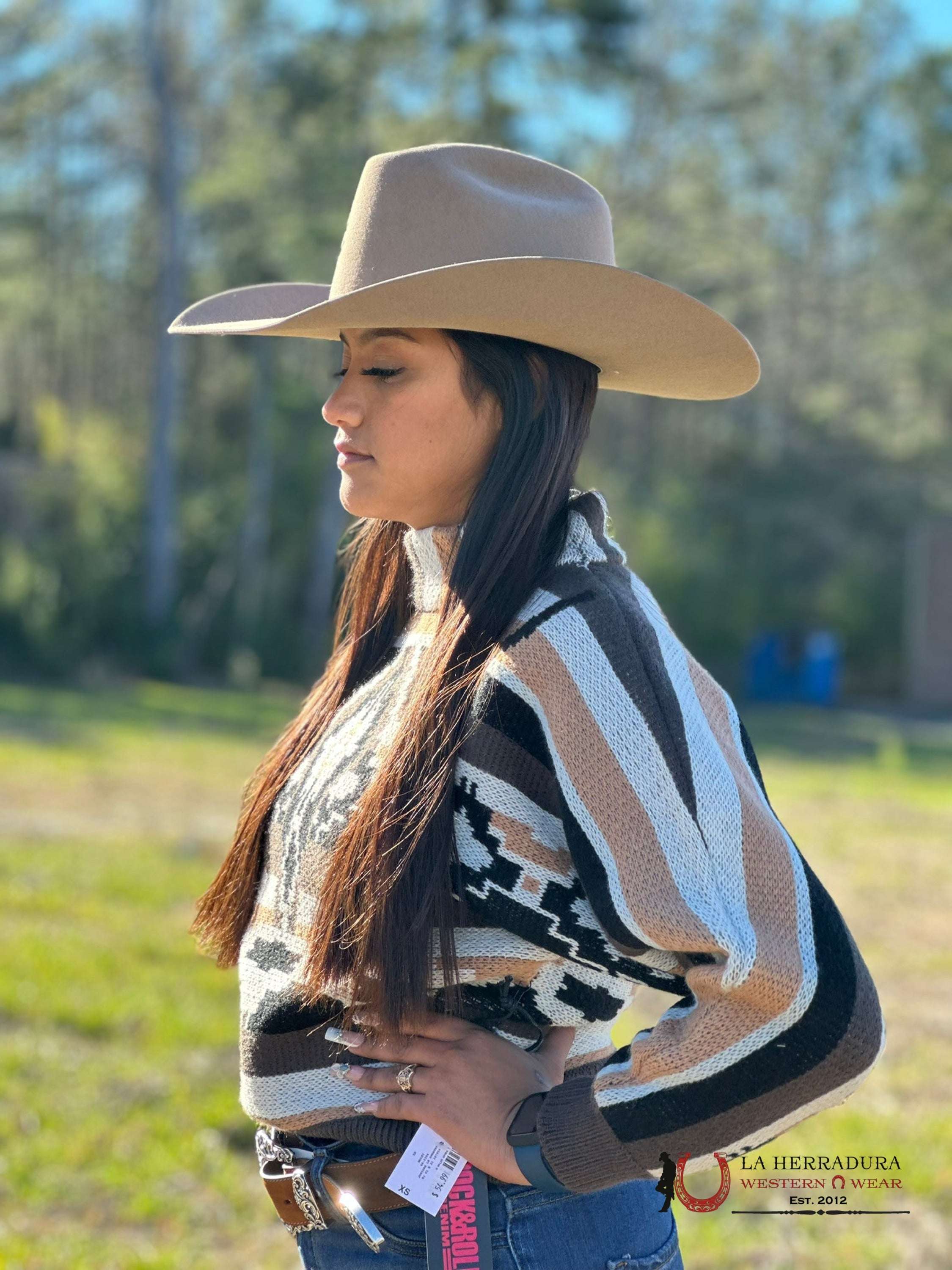 Rock&Roll Womens Brown Multi Color Sweater Ropa Mujeres