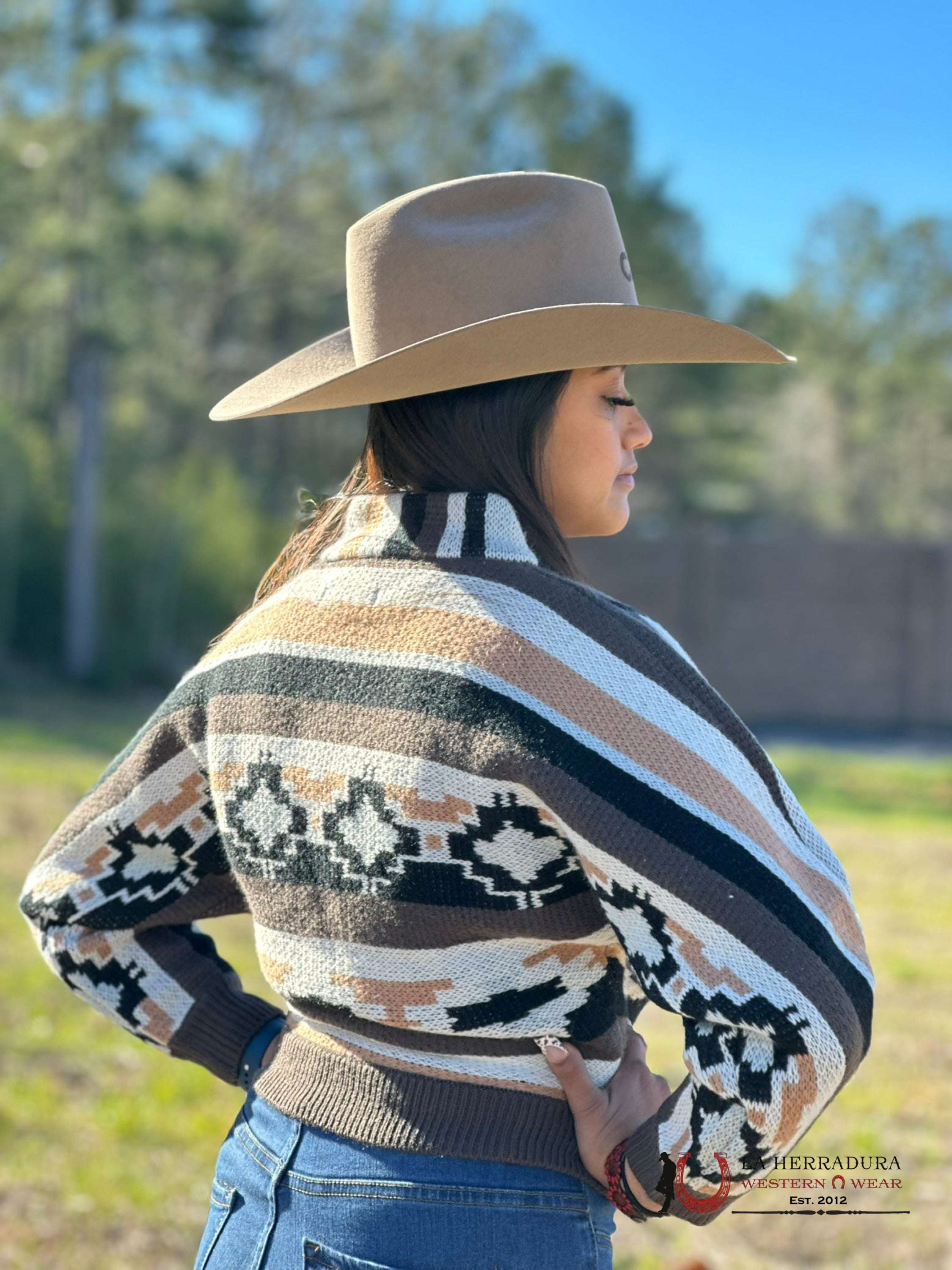 Rock&Roll Womens Brown Multi Color Sweater Ropa Mujeres