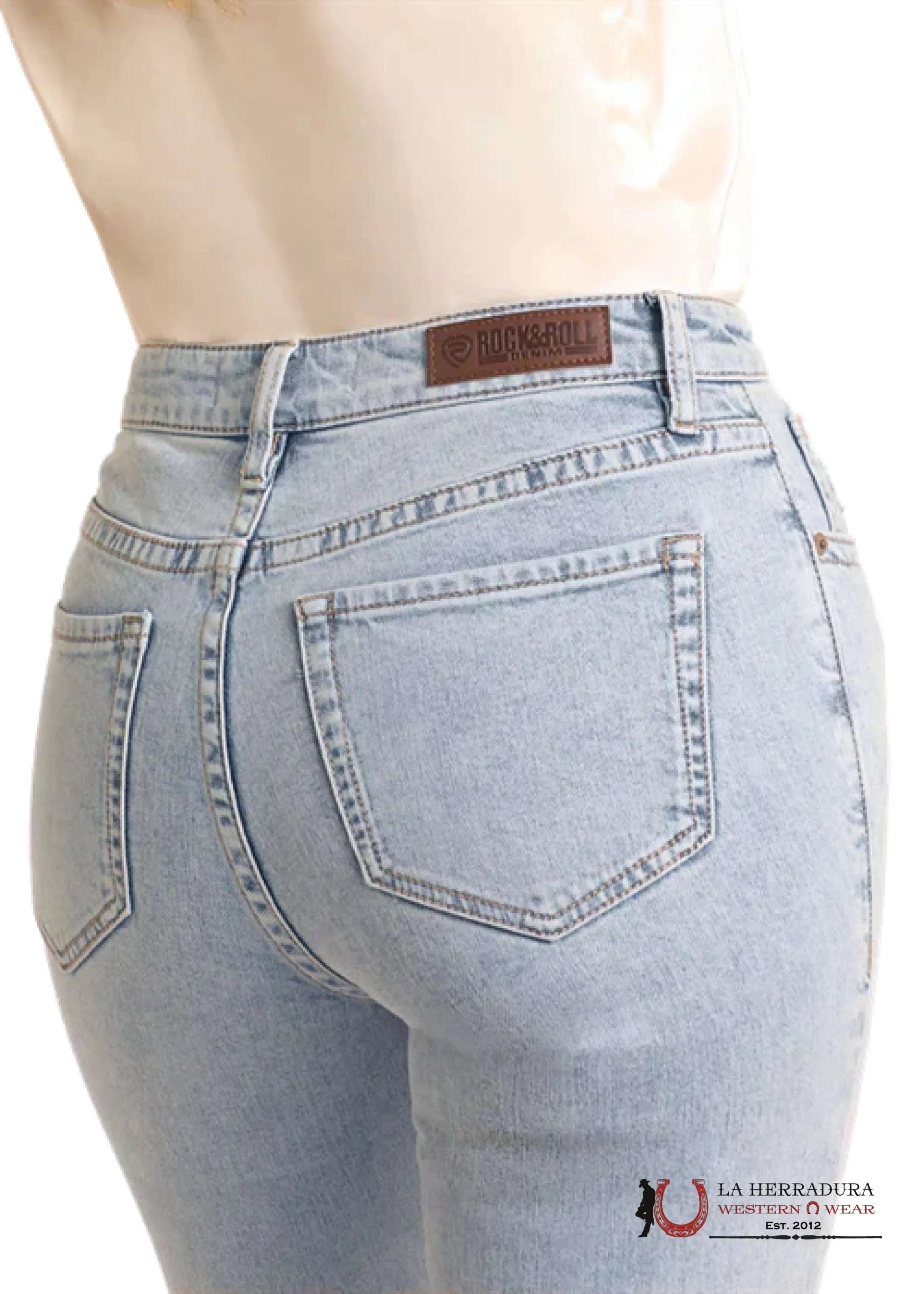 ROCK AND ROLL LIGHT WASH DISTRESSED HIGH RISE BW6HD06062 ROCK&ROLL JEANS WOMEN