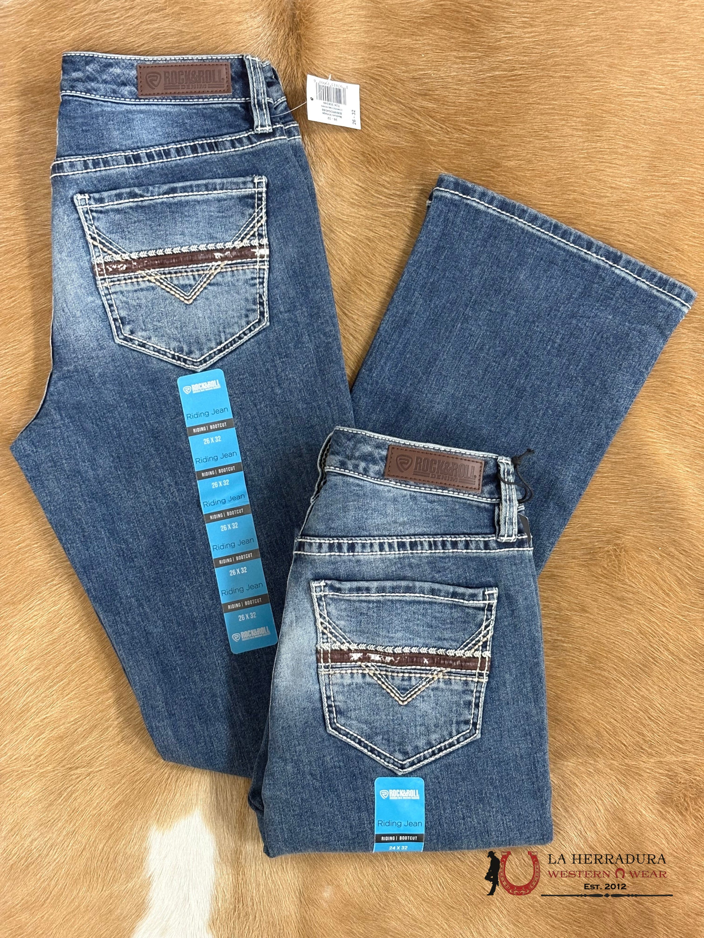 ROCK AND ROLL Medium Vintage Cowhide Emb. Riding - 4046 ROCK&ROLL JEANS WOMEN