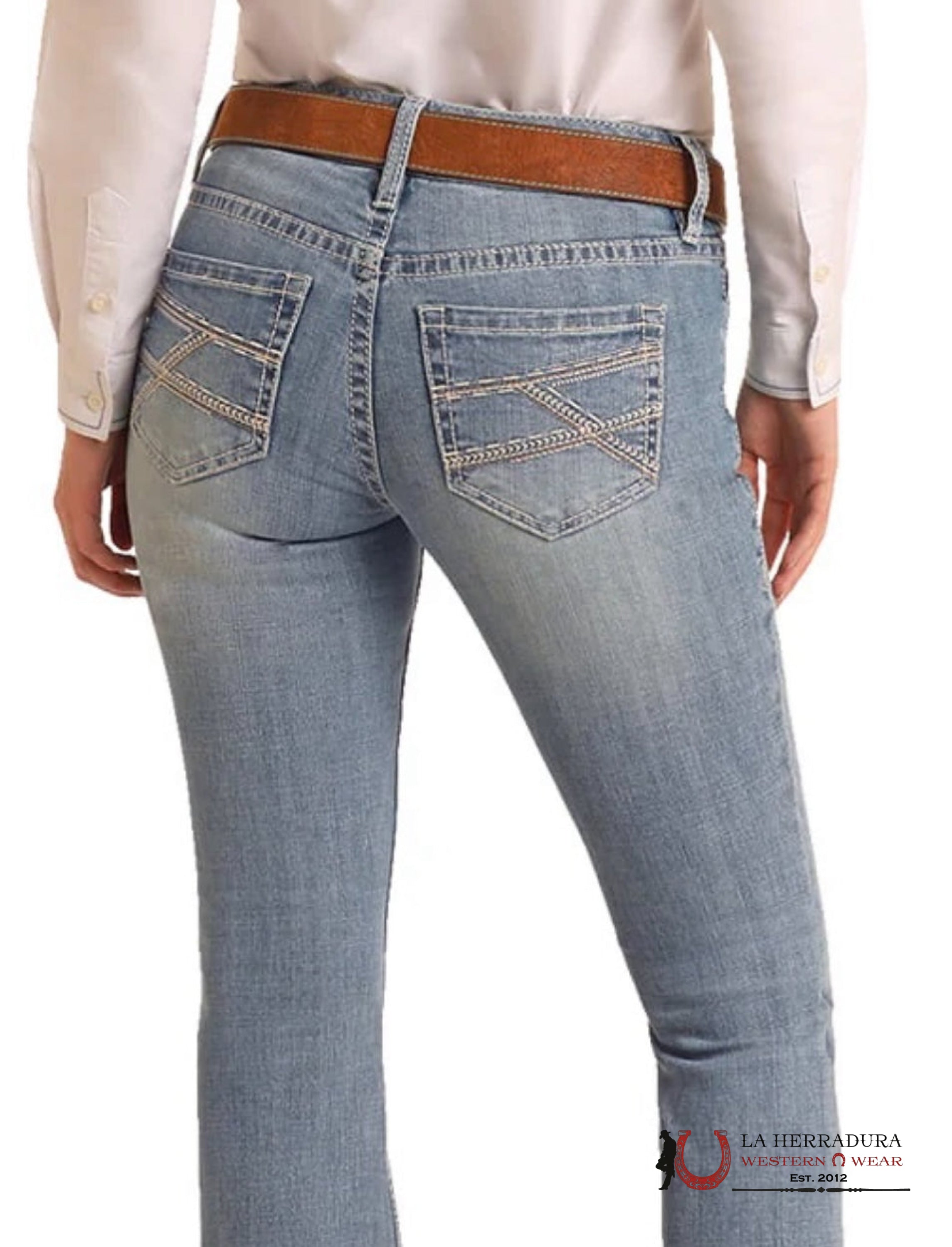 ROCK AND ROLL MEDIUM VINTAGE CROSSED EMBROIDERY RIDING BW4RD06043 ROCK&ROLL JEANS WOMEN