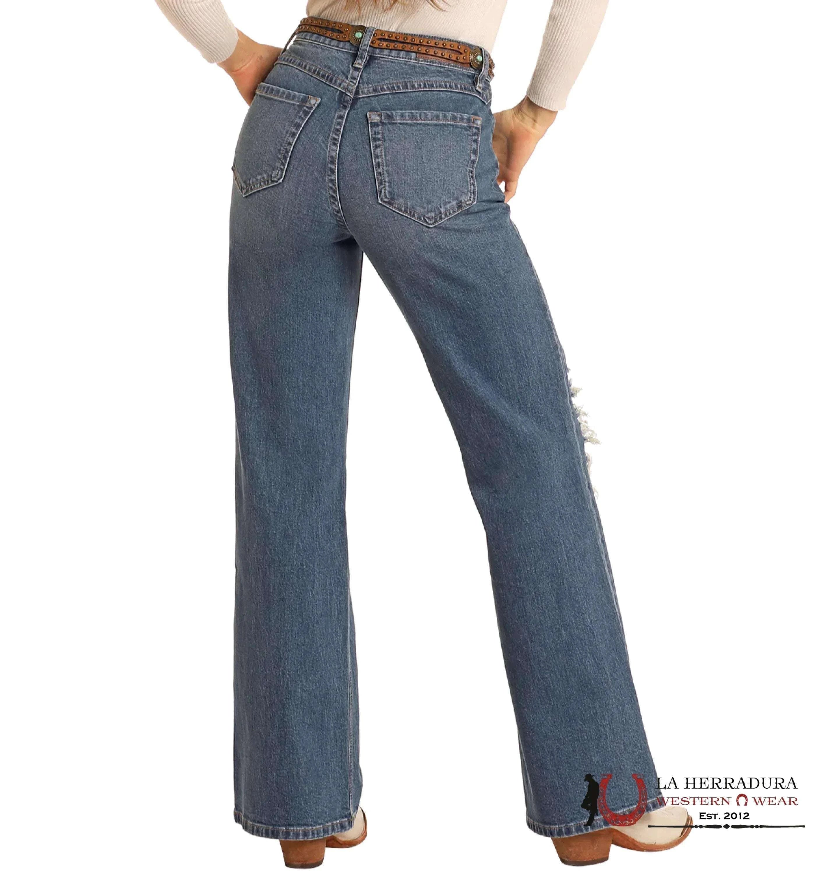 ROCK AND ROLL Medium Vintage Distressed Hise Rise Flare - 5339 ROCK&ROLL JEANS WOMEN