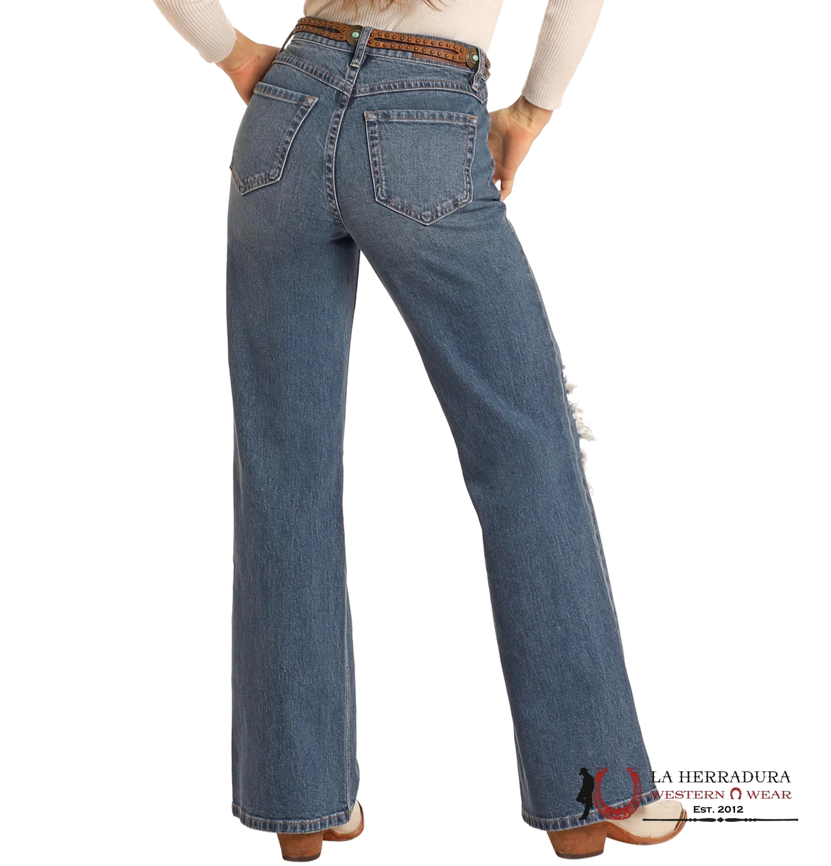 ROCK AND ROLL Medium Vintage Distressed Hise Rise Flare - 5339 ROCK&ROLL JEANS WOMEN