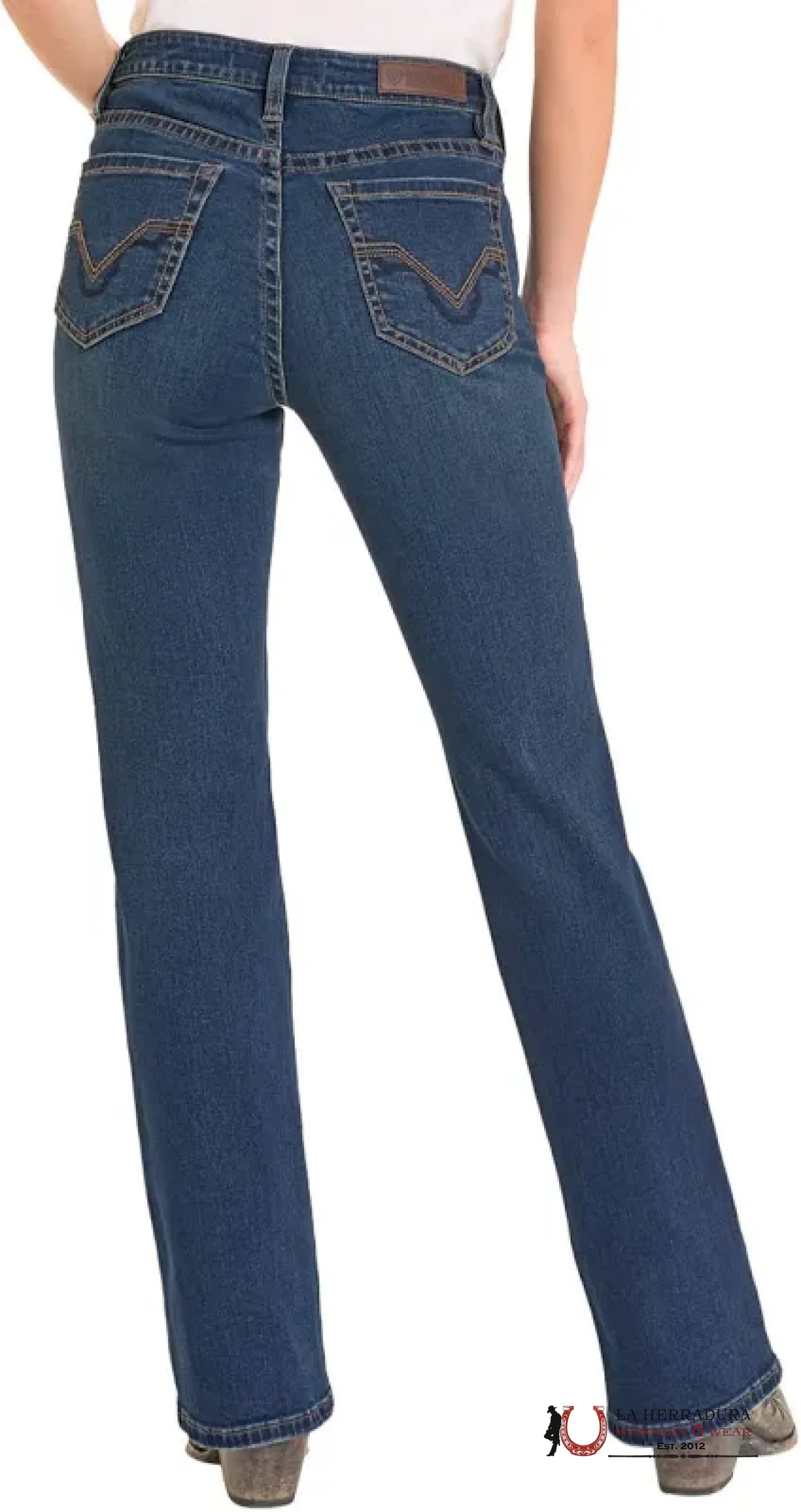 ROCK AND ROLL MEDIUM VINTAGE SNALL V EMBROIDERY HIGH RISE BOOT CUT -7369 ROCK&ROLL JEANS WOMEN