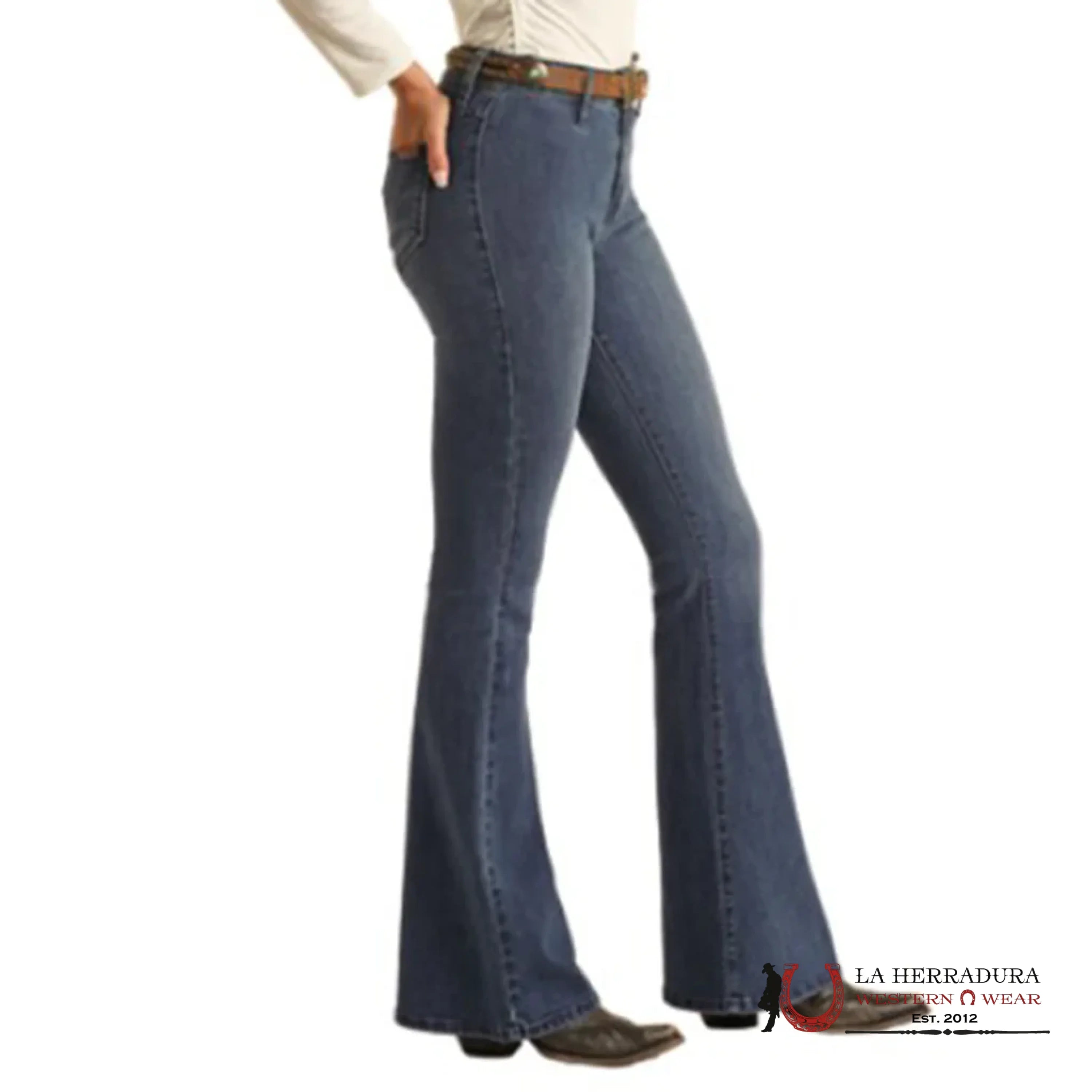 ROCK AND ROLL MEDIUM WASH BUTTON FLARE BW6PD03538 ROCK&ROLL JEANS WOMEN