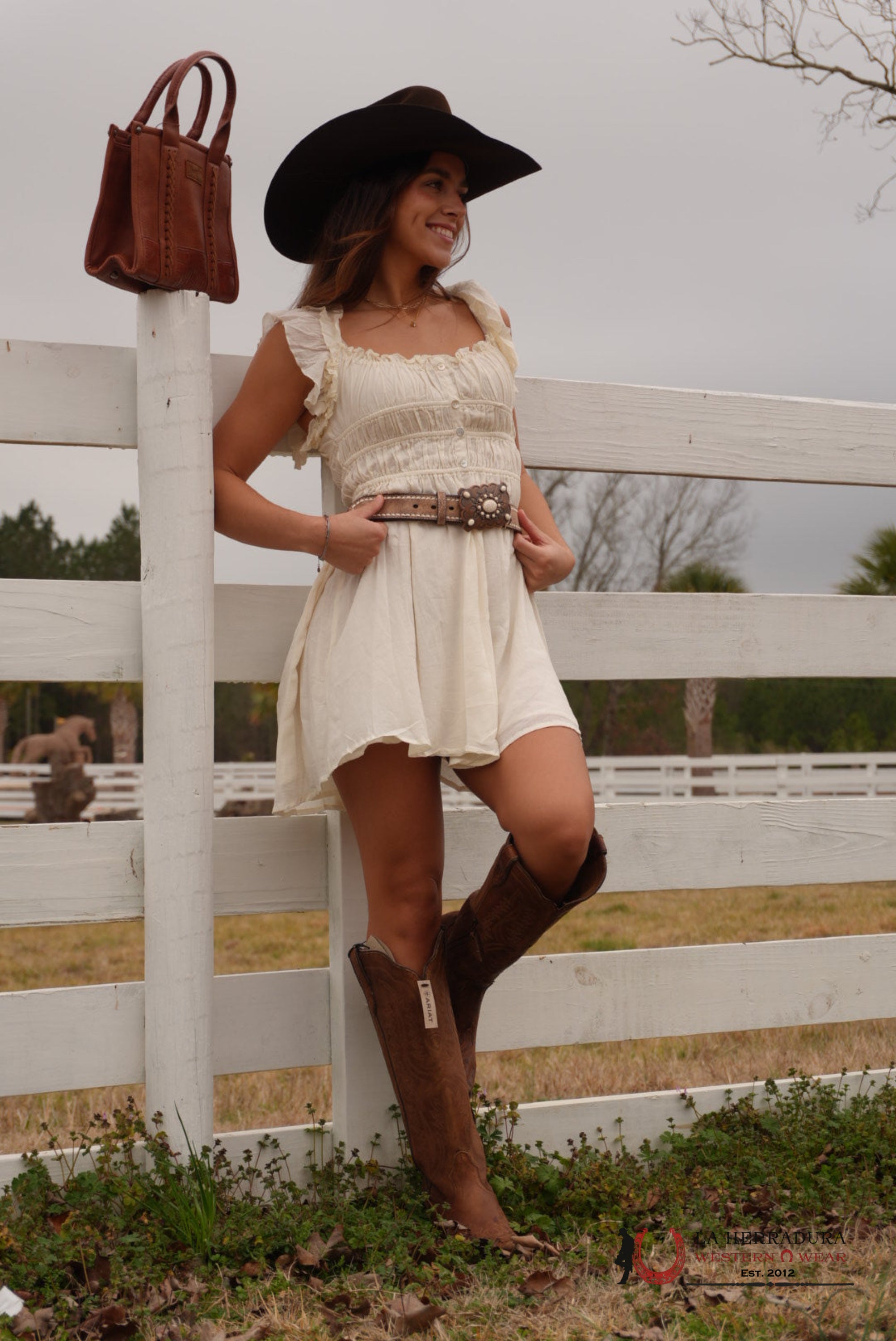 Rock And Roll Natural White Flouncy Gathered Dress ROPA MUJERES