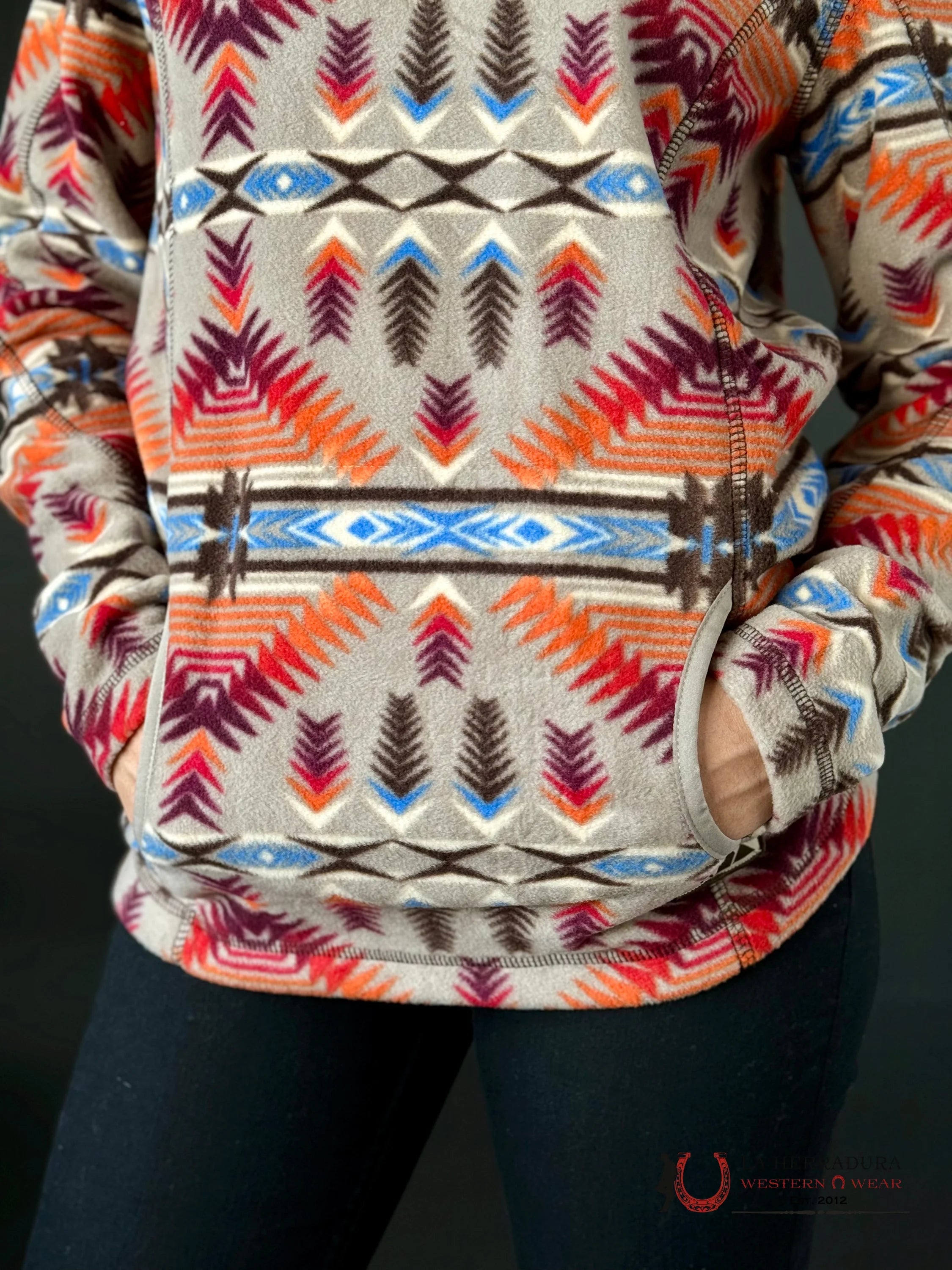 Rock&Roll Womens Aztec Fleece Pullover Tan Ropa Mujeres