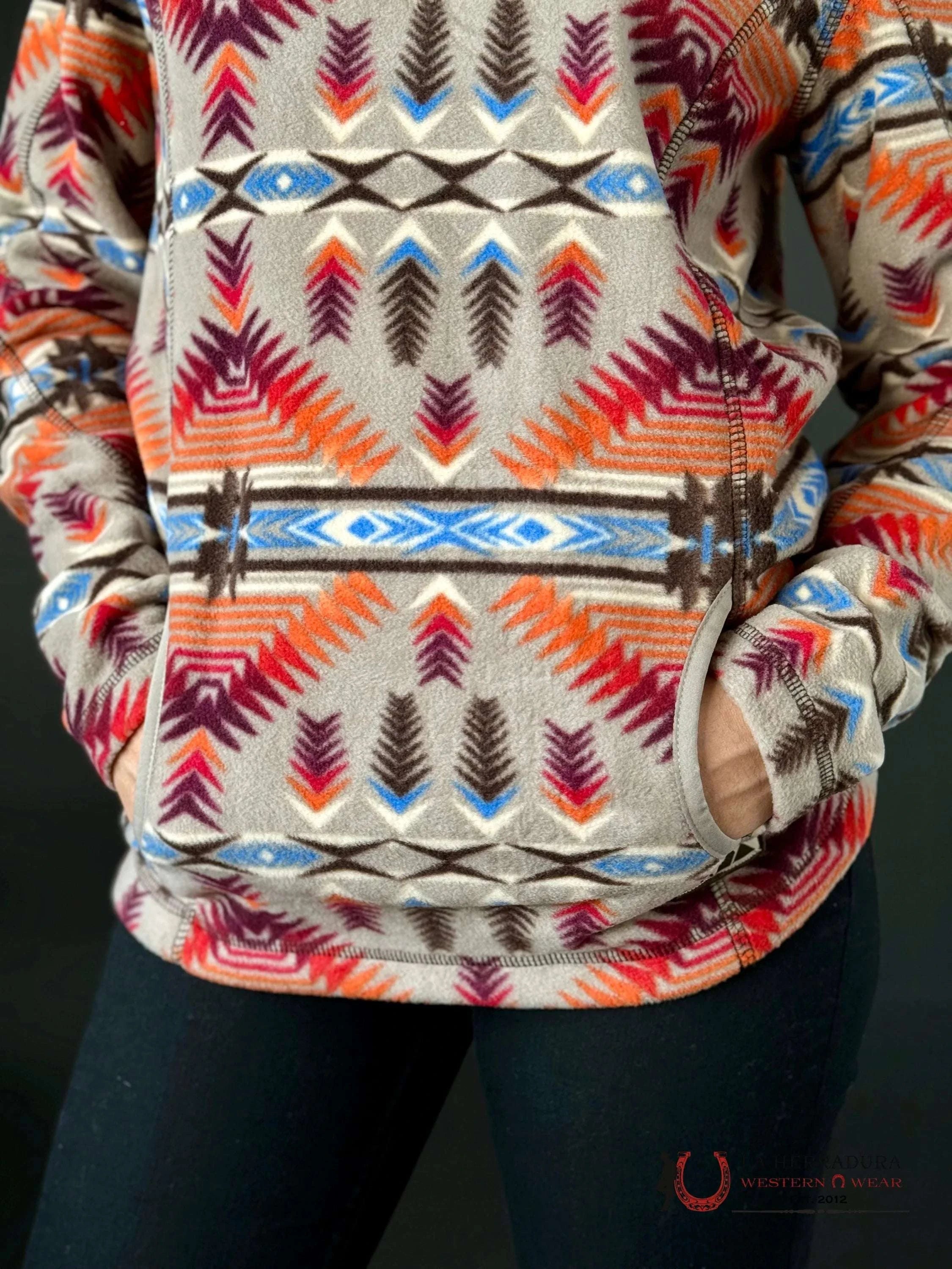 Rock&Roll Womens Aztec Fleece Pullover Tan Ropa Mujeres