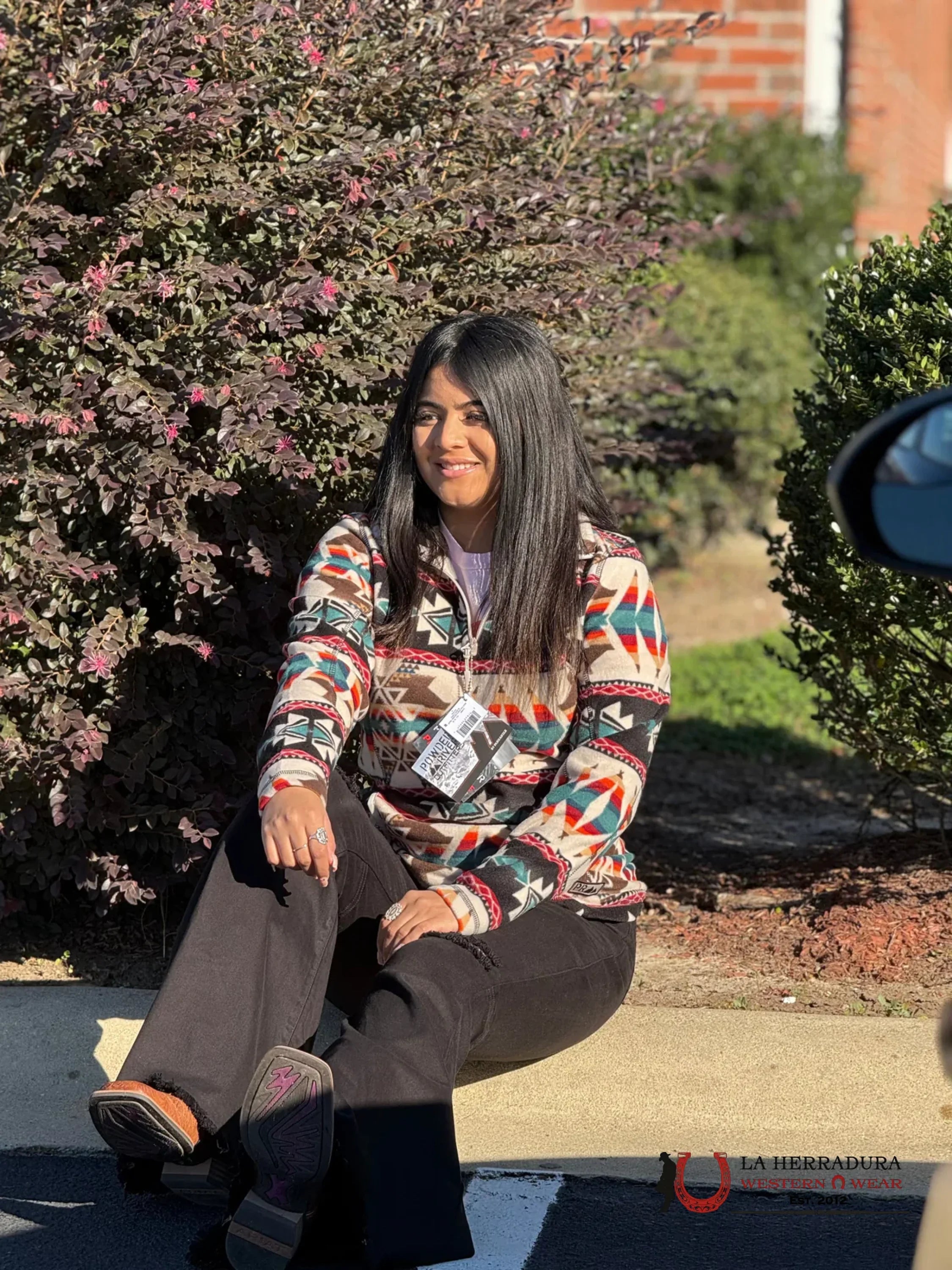 ROCK AND ROLL WOMEN BLACK BROWN ORANGE AZTEC PRINT NATURAL PULLOVER DW91C04078 ROPA MUJERES