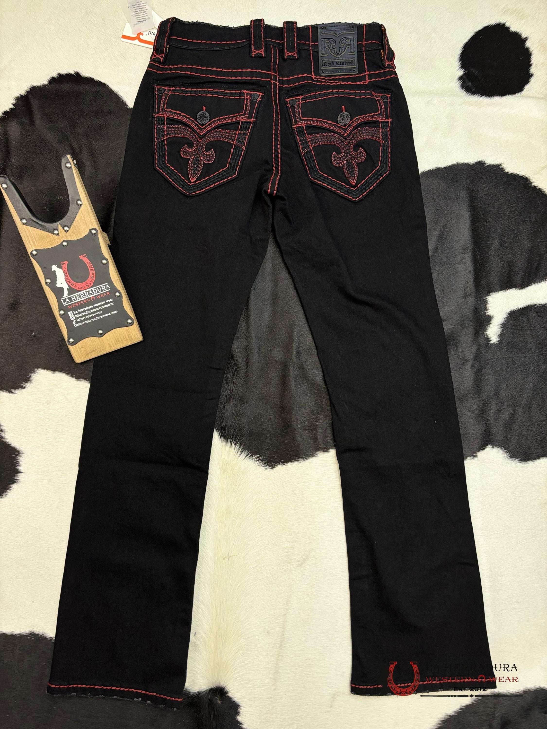 Rock Revival Mens Arther Boot Cut Red Details Jean Ropa Hombres