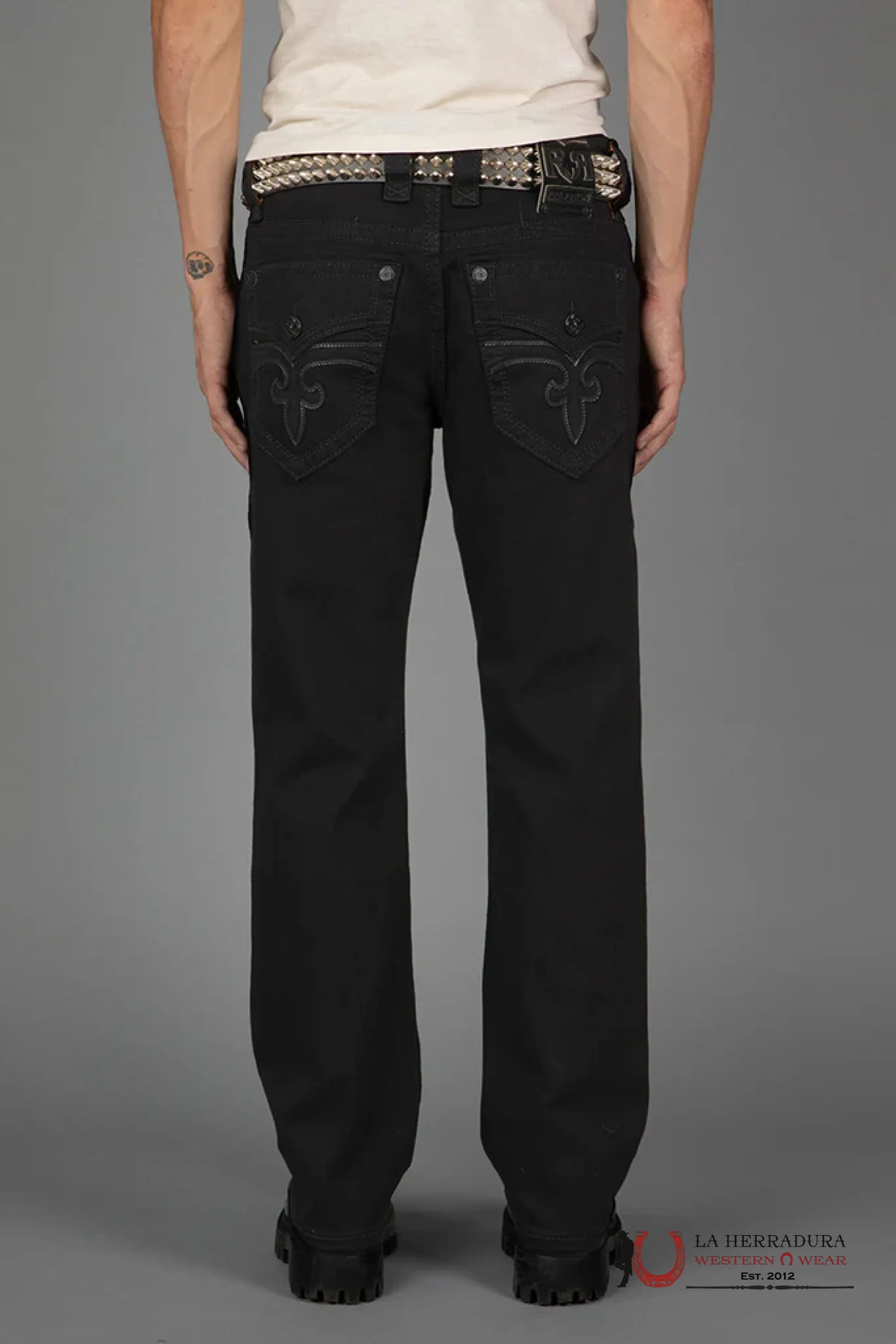 ROCK REVIVAL MENS JEANS BLACK ARTHER BOOT CUT ROPA HOMBRES