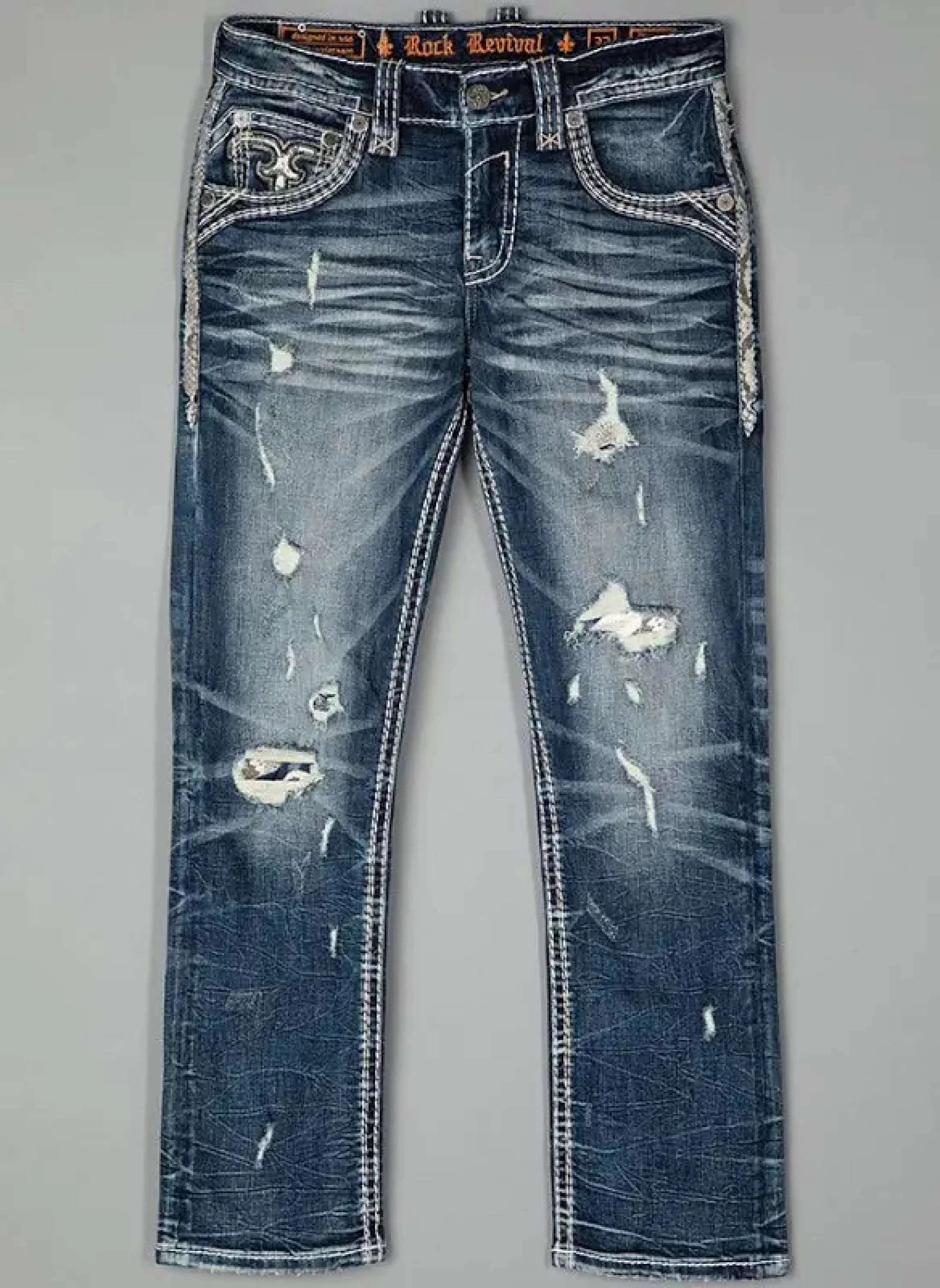 Rock Revival Merritt Straight Leg Mens Jeans Ropa Hombres