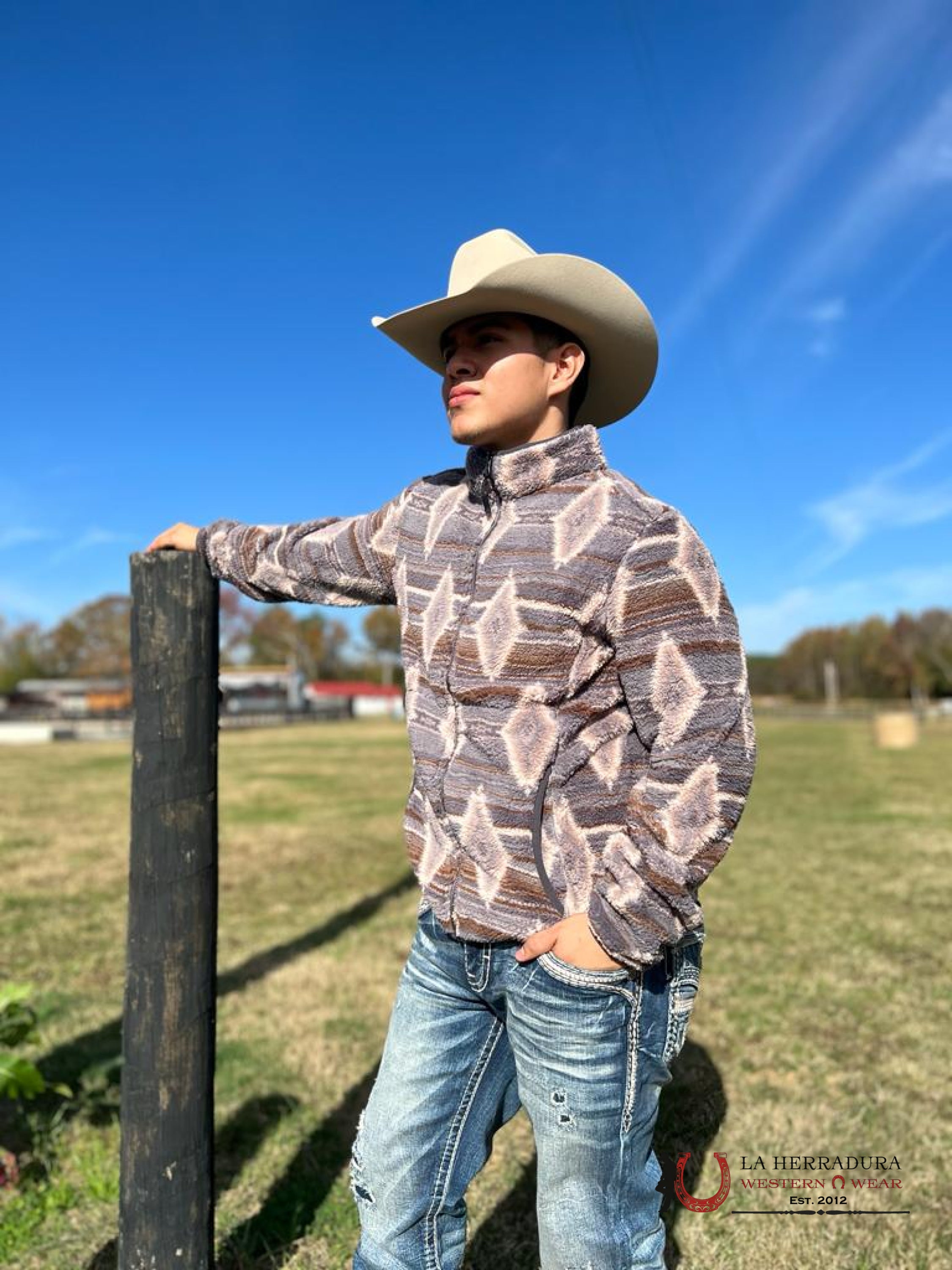 Rock & Roll Aztec Printed Berber Jacket Brown Ropa Hombres