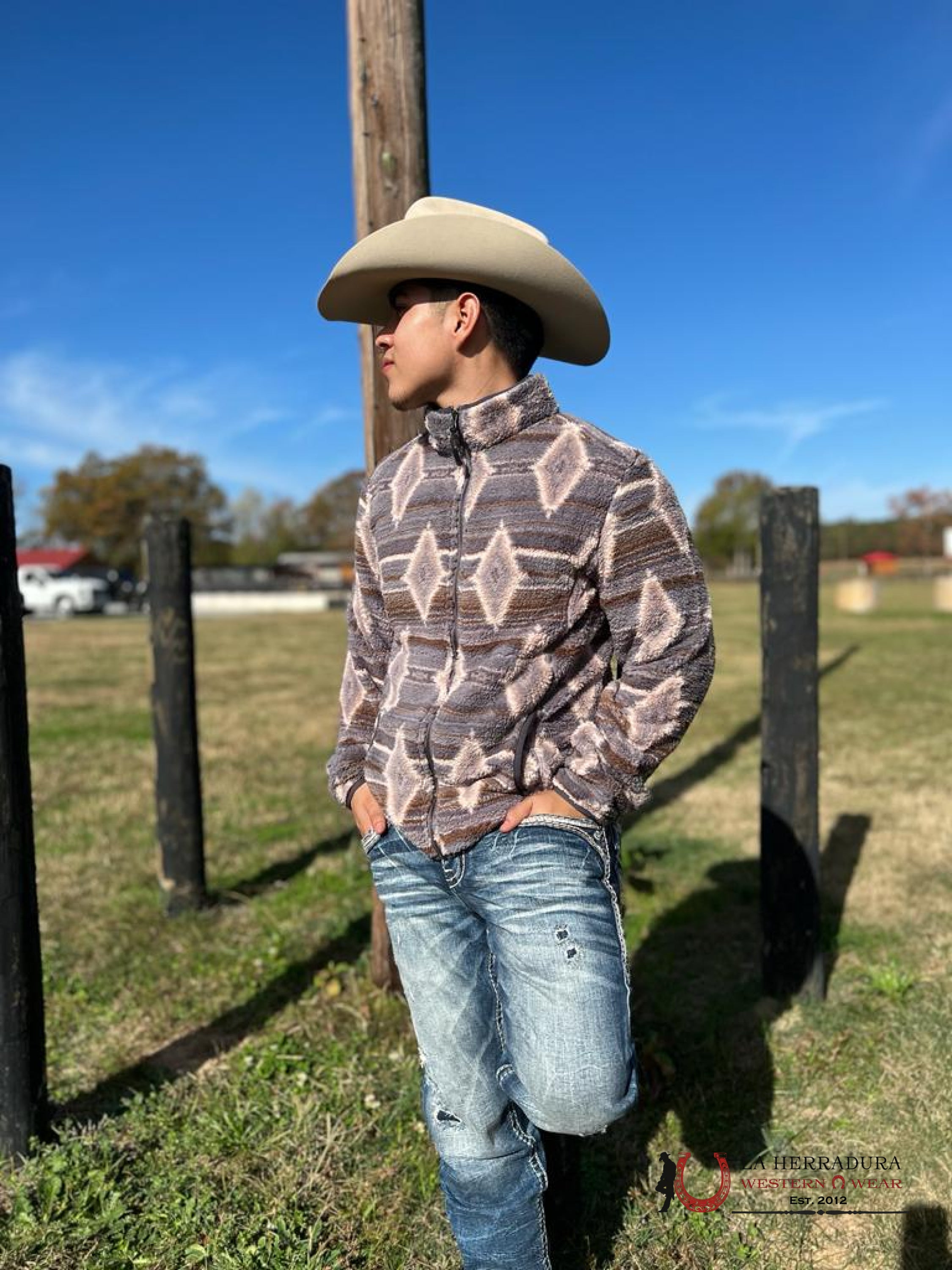 Rock & Roll Aztec Printed Berber Jacket Brown Ropa Hombres