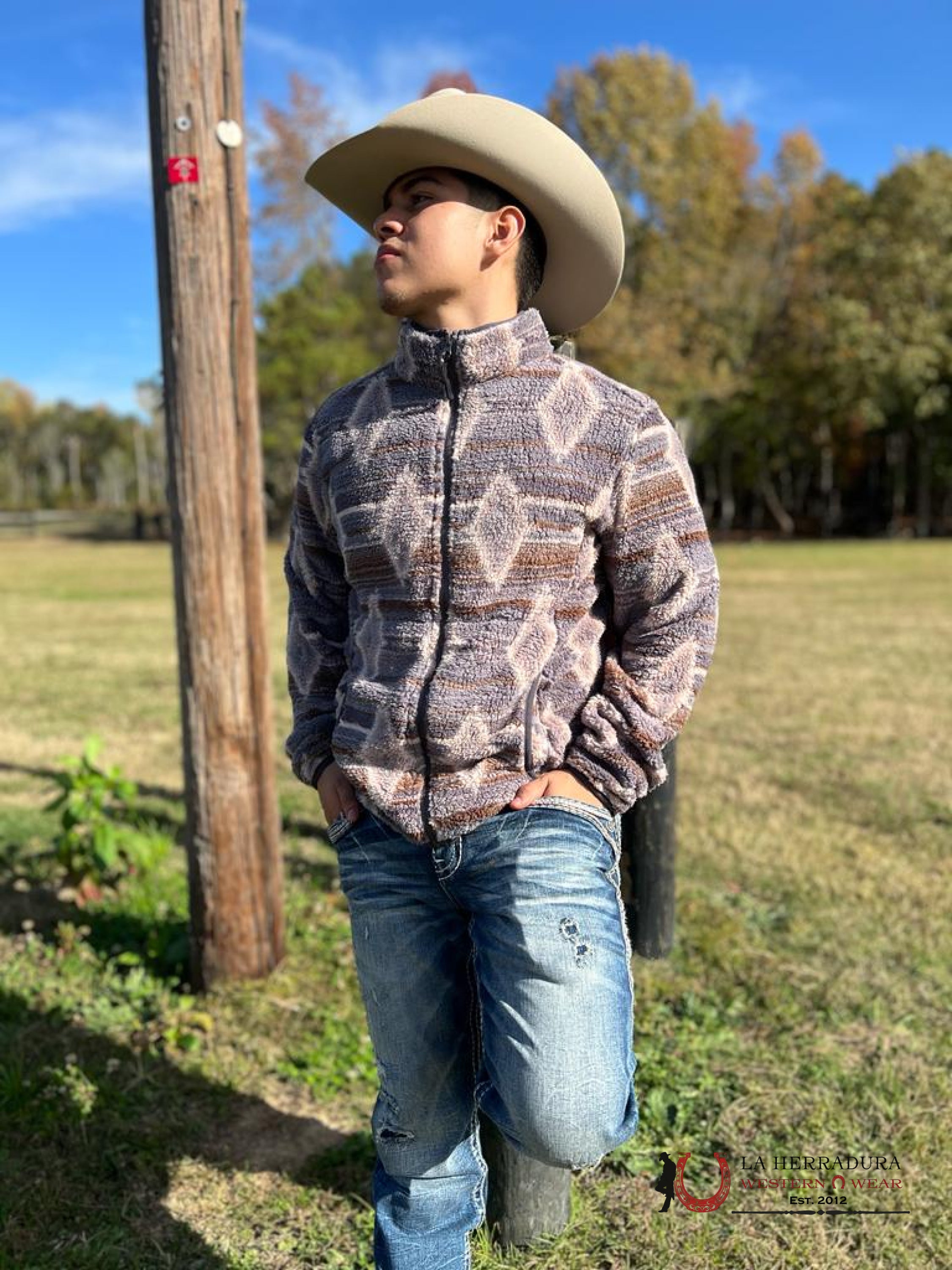 Rock & Roll Aztec Printed Berber Jacket Brown Ropa Hombres