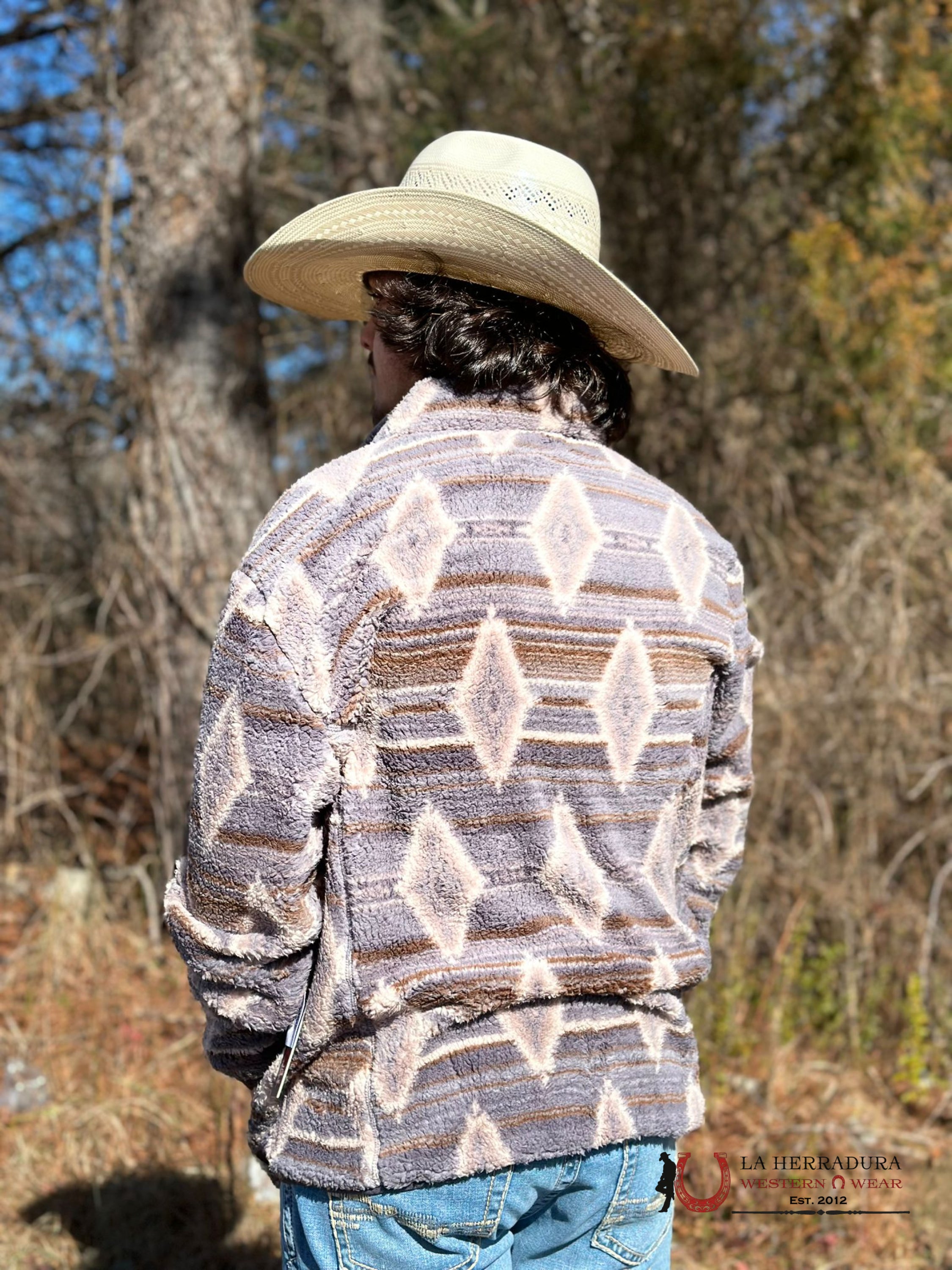 Rock & Roll Aztec Printed Berber Jacket Brown Ropa Hombres