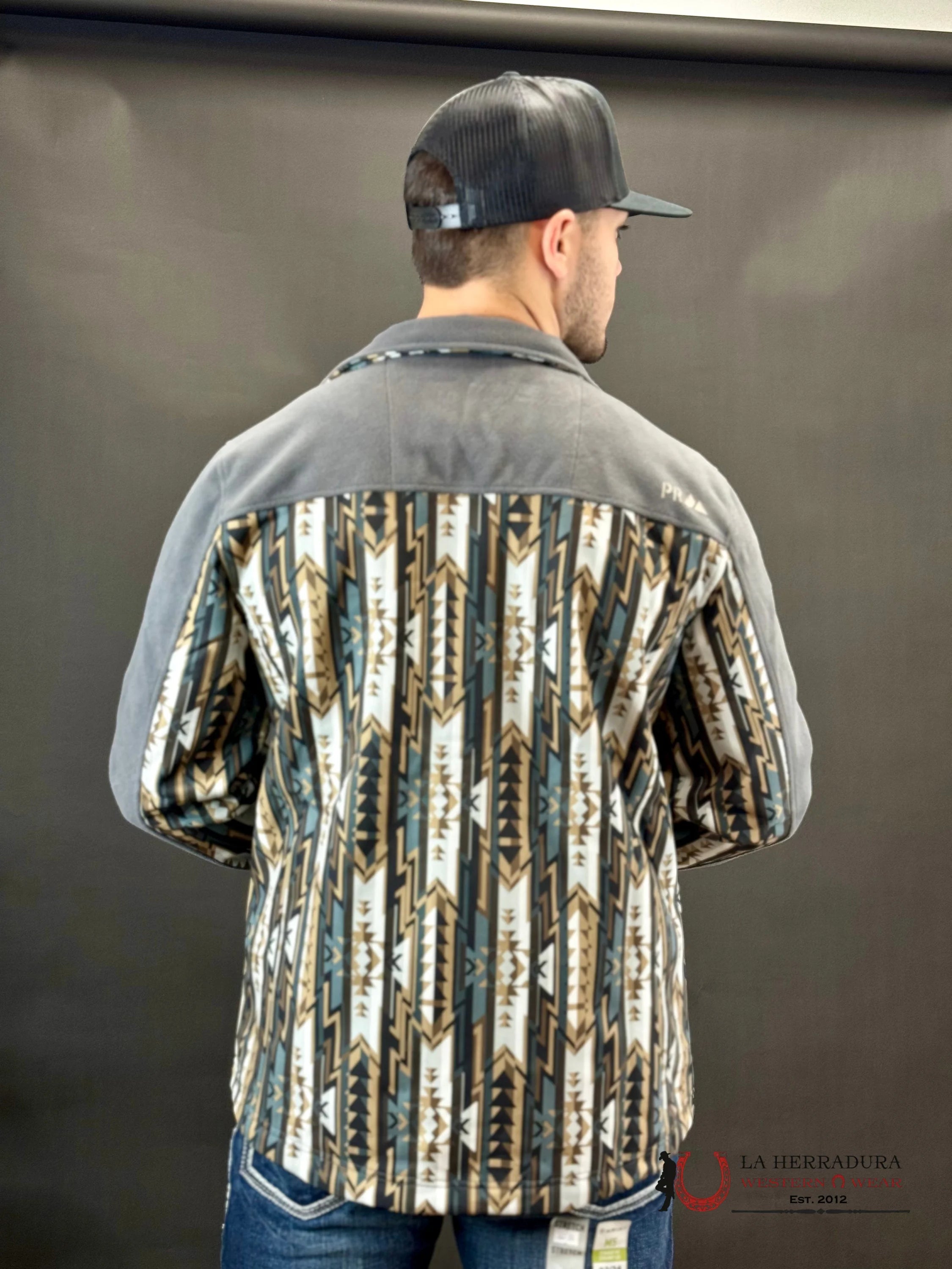 Rock & Roll Aztec Printed Softshell Jacket Dark Brown Ropa Hombres