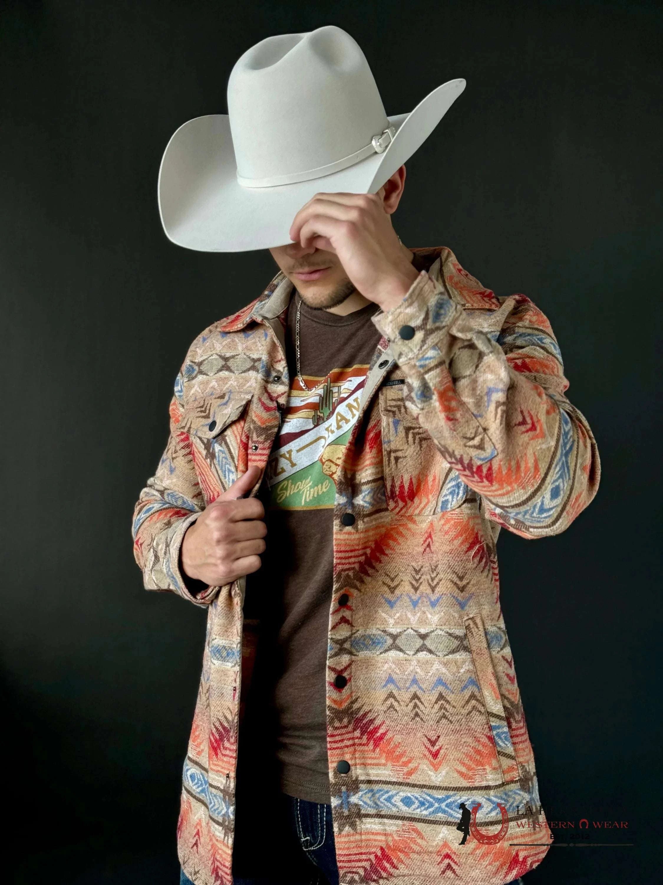 Rock & Roll Aztec Shirt Jacket Tan Ropa Hombres