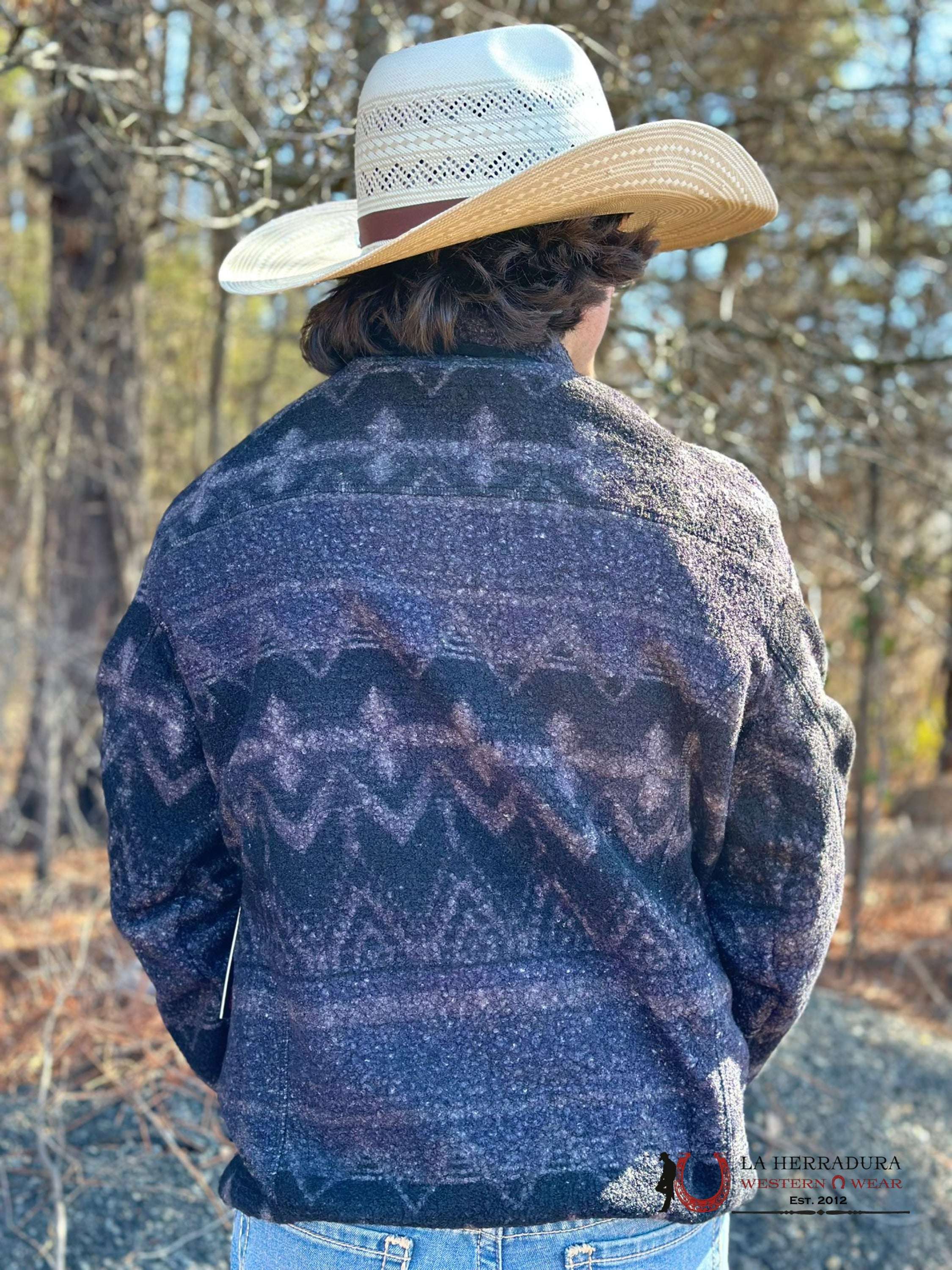 Rock & Roll Black Aztec Printed Berber Pullover Ropa Hombres
