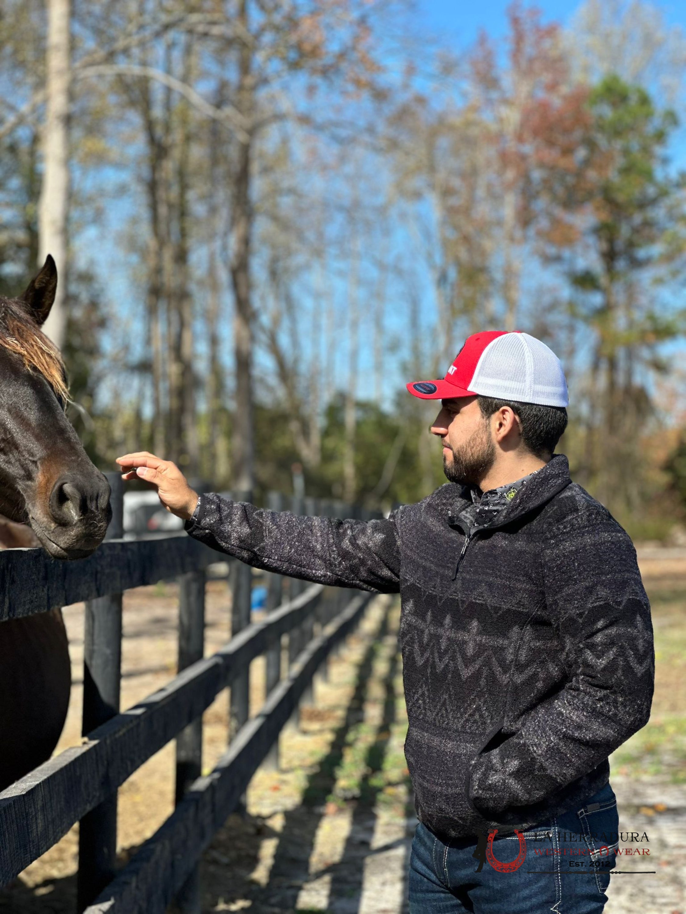 Rock & Roll Black Aztec Printed Berber Pullover Ropa Hombres