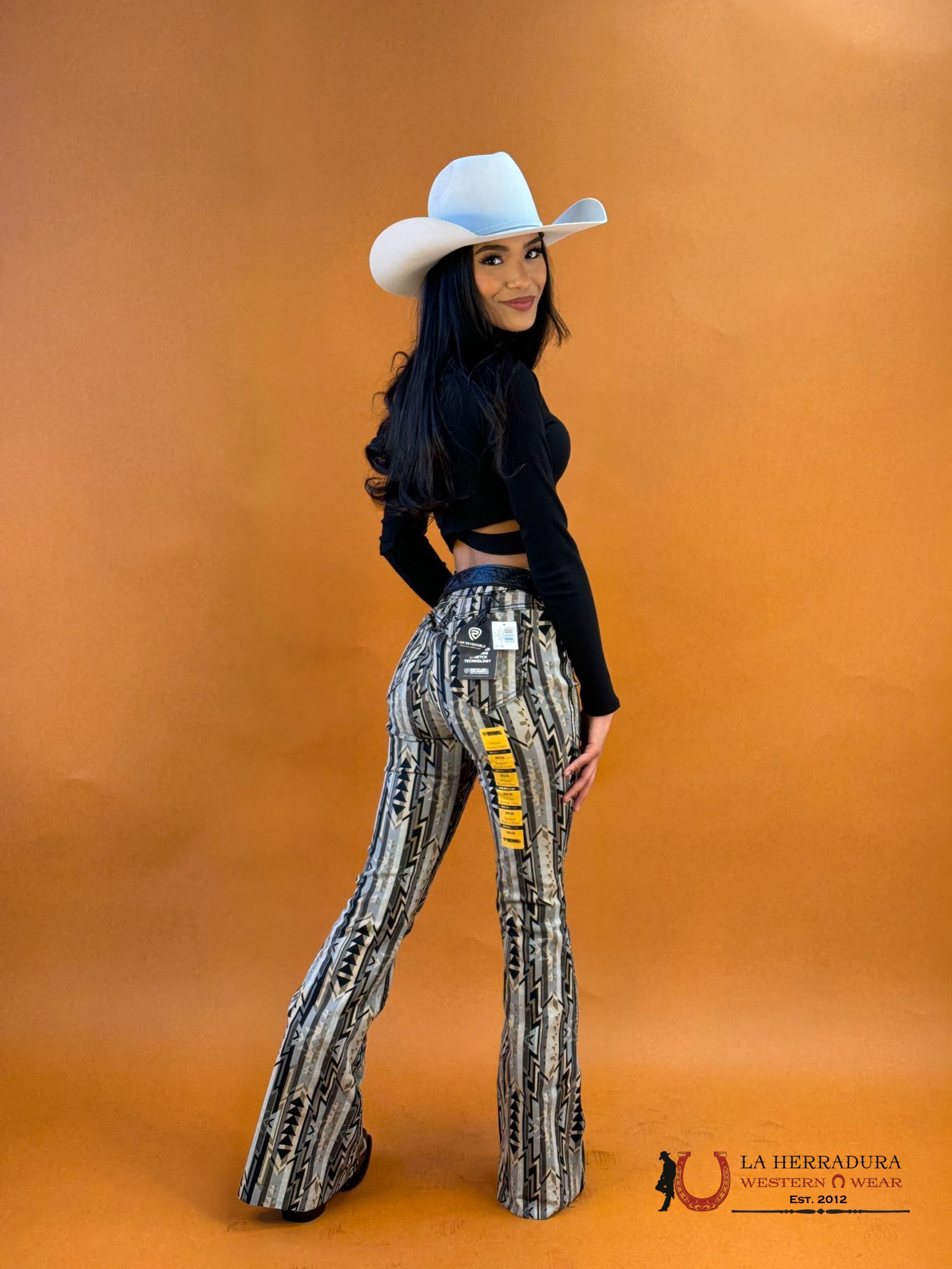 Rock&Roll Black Reversible Button Flare - 6078 Jeans Women