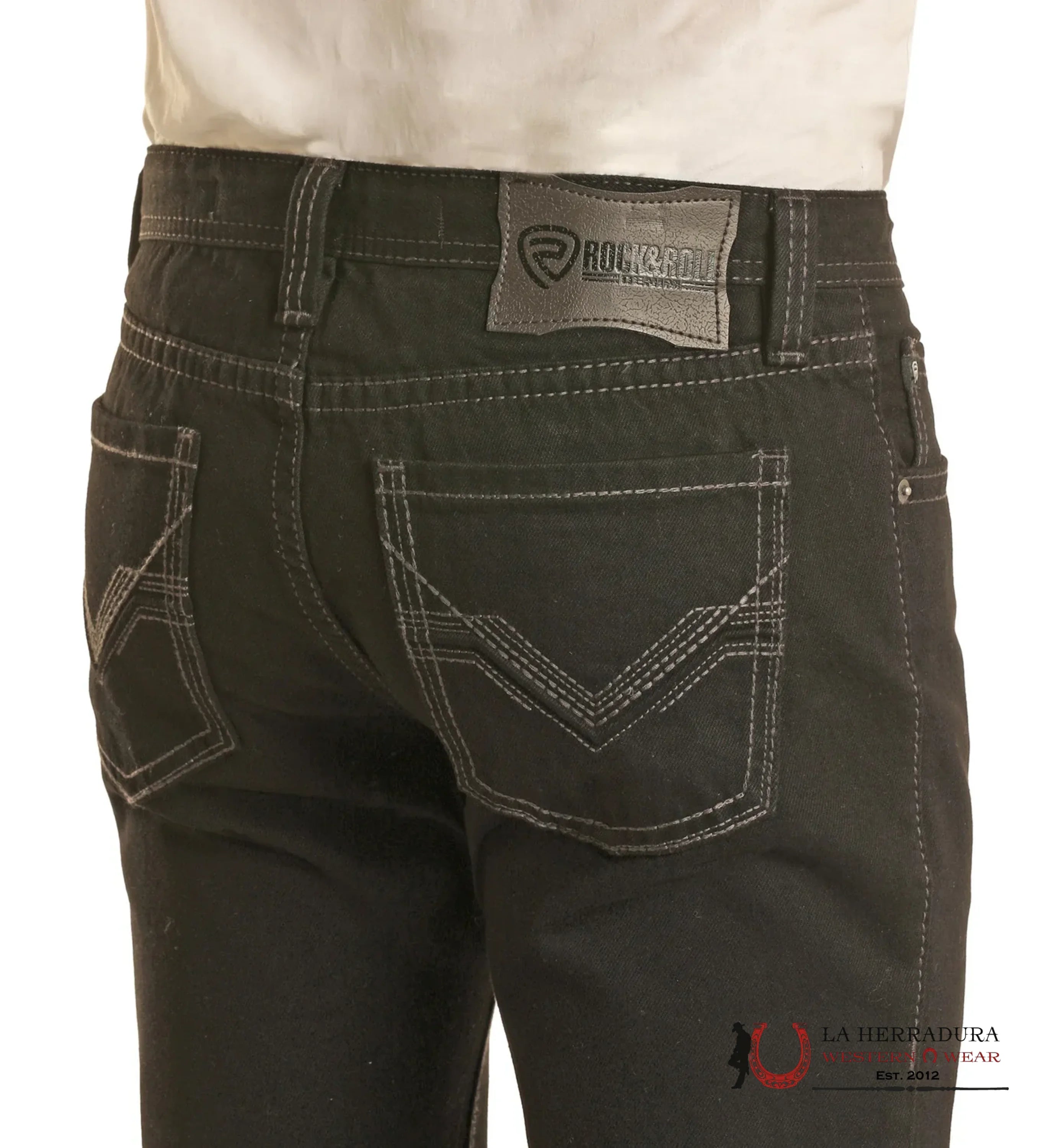 ROCK&ROLL BLACK REVOLVER SLIM STRAIGHT JEANS ROPA HOMBRES