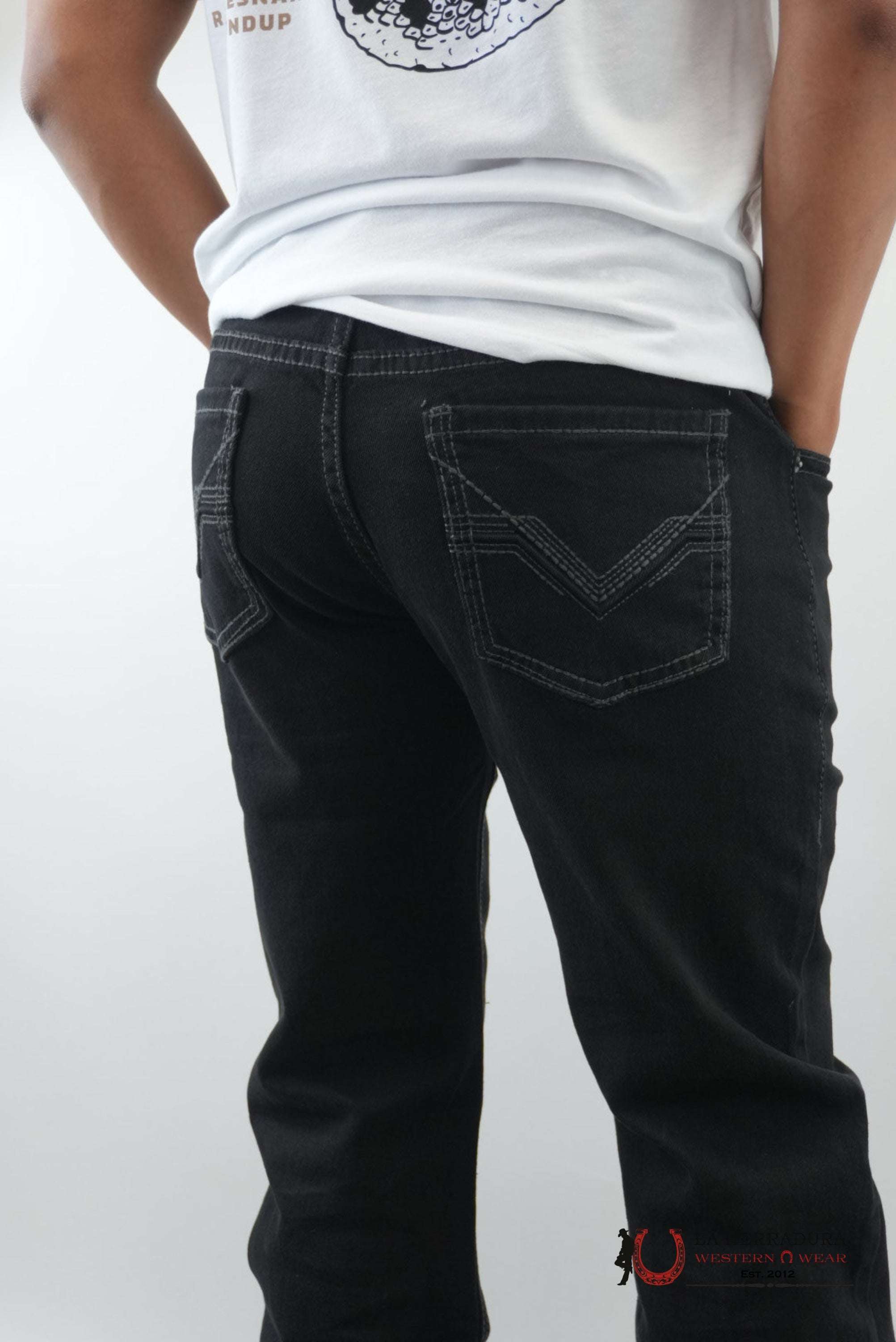 ROCK&ROLL BLACK REVOLVER SLIM STRAIGHT JEANS ROPA HOMBRES