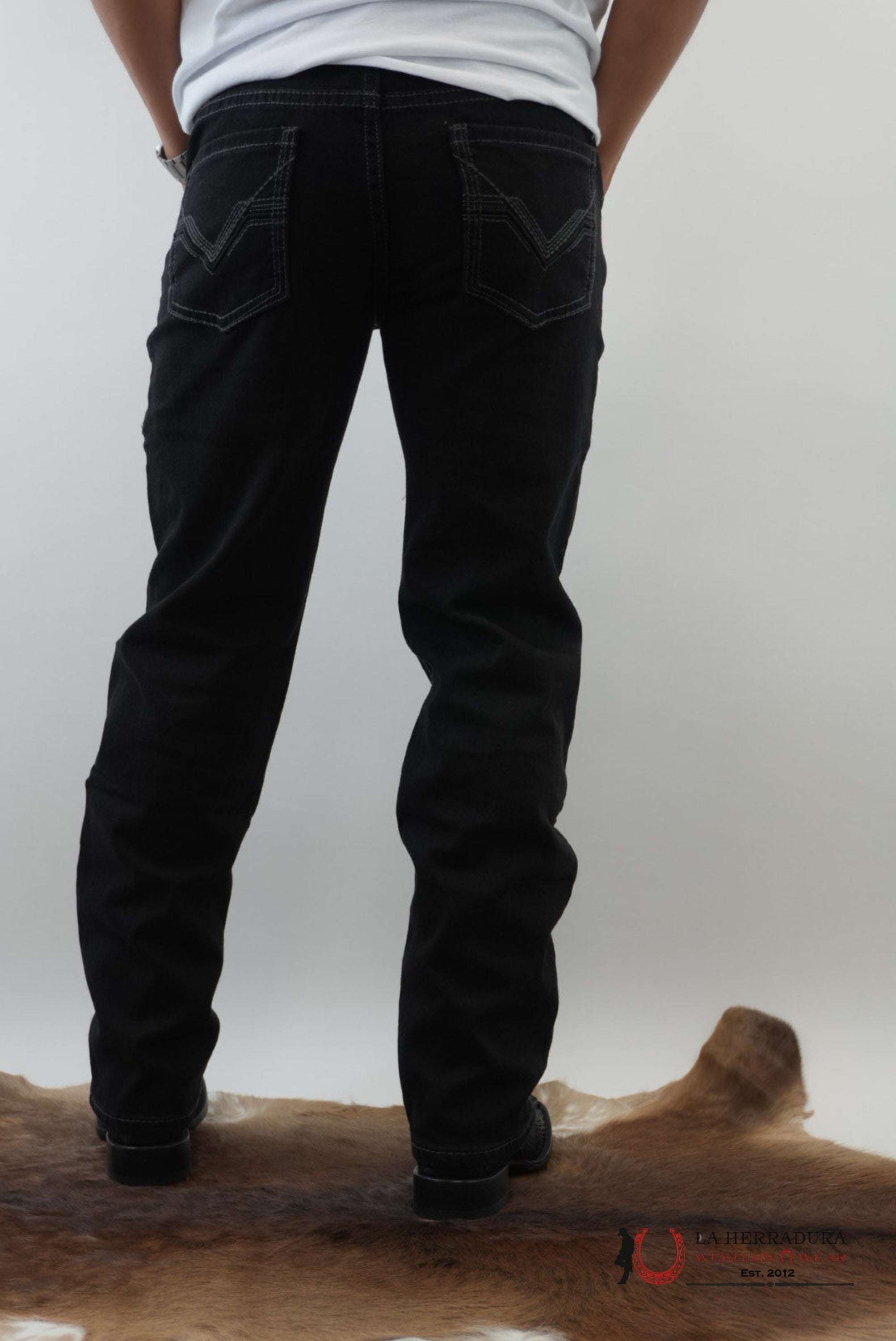 ROCK&ROLL BLACK REVOLVER SLIM STRAIGHT JEANS ROPA HOMBRES