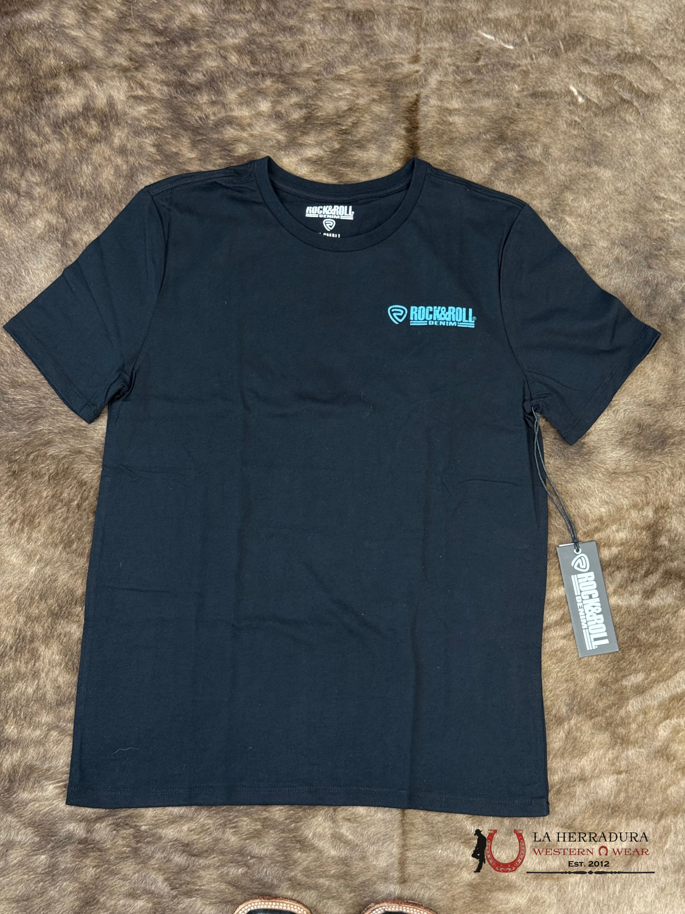 Rock&Roll Black Skull Graphic T-shirt Men - 6778 ROPA HOMBRES