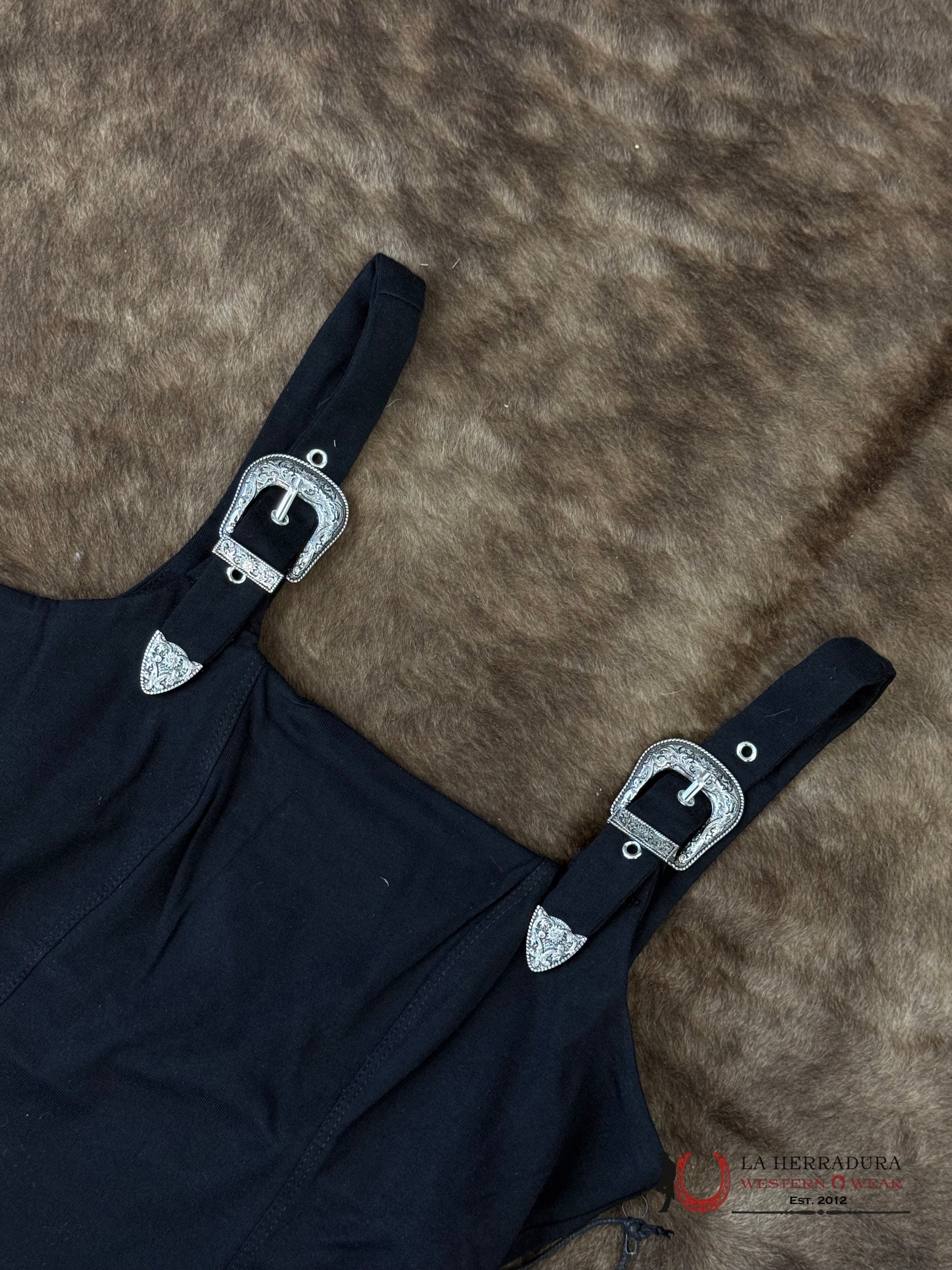 Rock&Roll Black Square Neck Crop Top Shirt - 3905 ROPA MUJERES