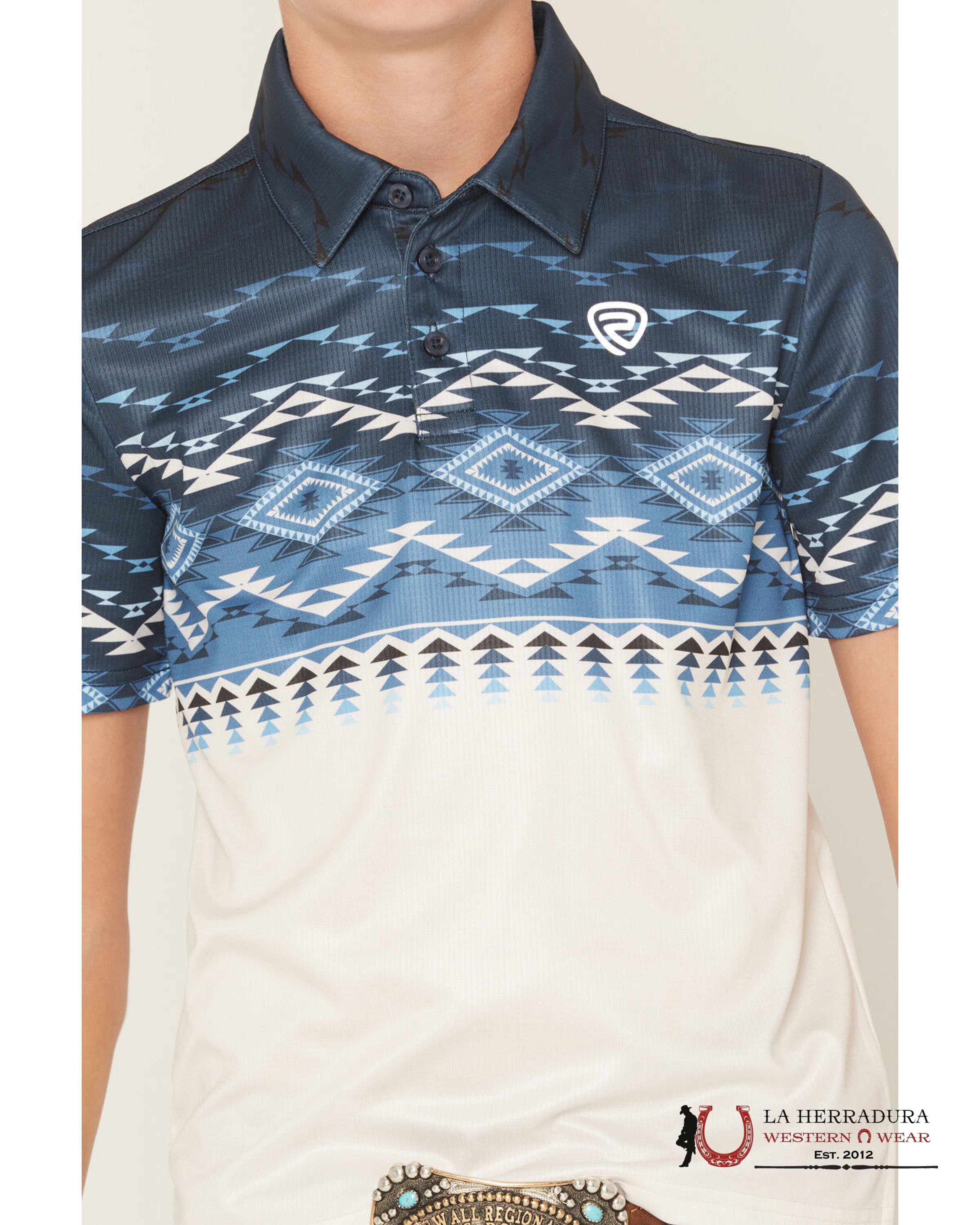 ROCK & ROLL BOYS AZTEC NAVY PRINT POLO BB51T07284 NIÑOS