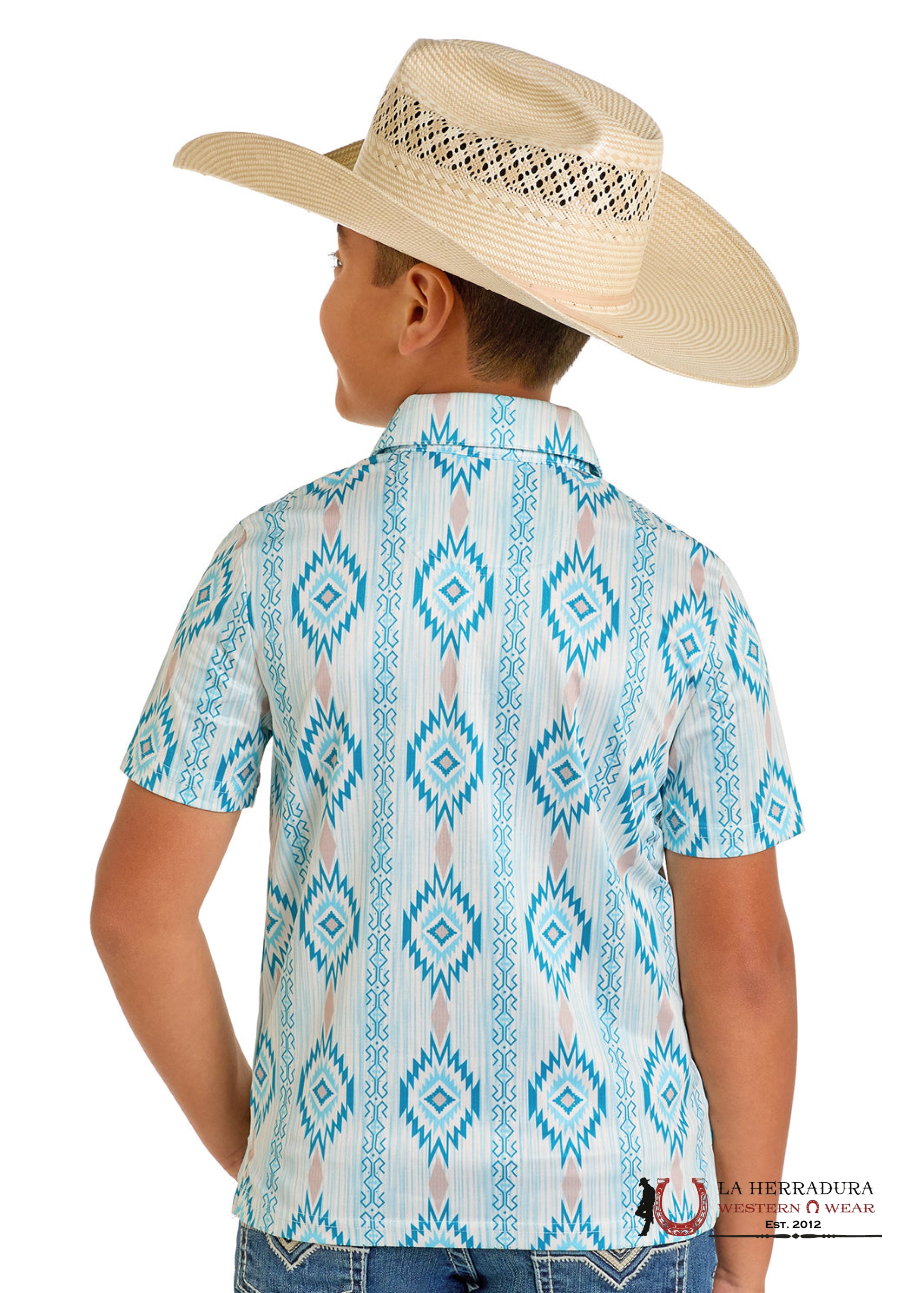 Rock&Roll Boys Caribbean Aztec Print Short Sleeve Shirt - 6622 NIÑOS