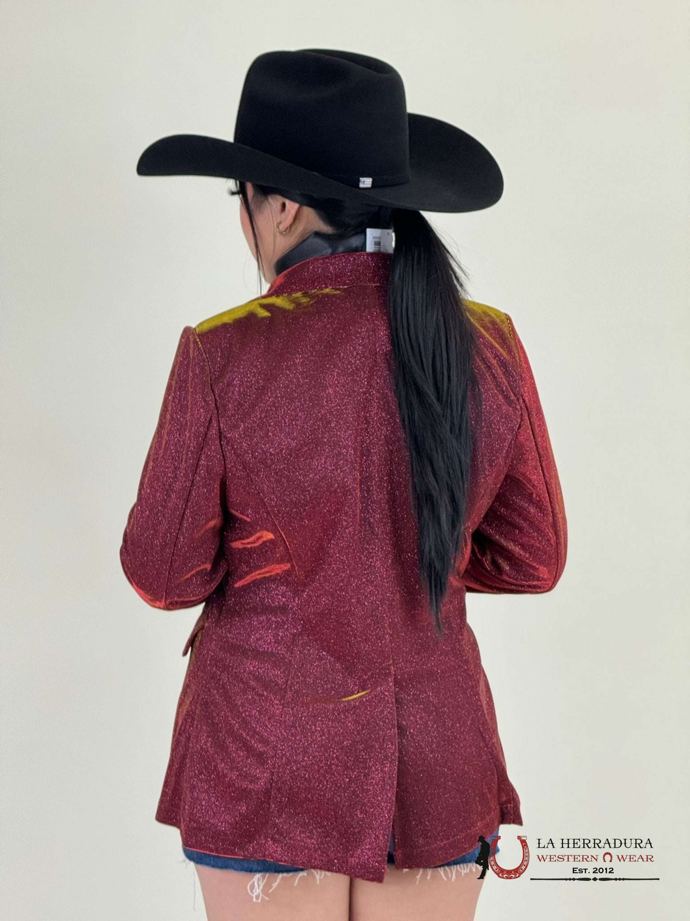 Rock&Roll Burgundy Iridescent Blazer Ropa Mujeres